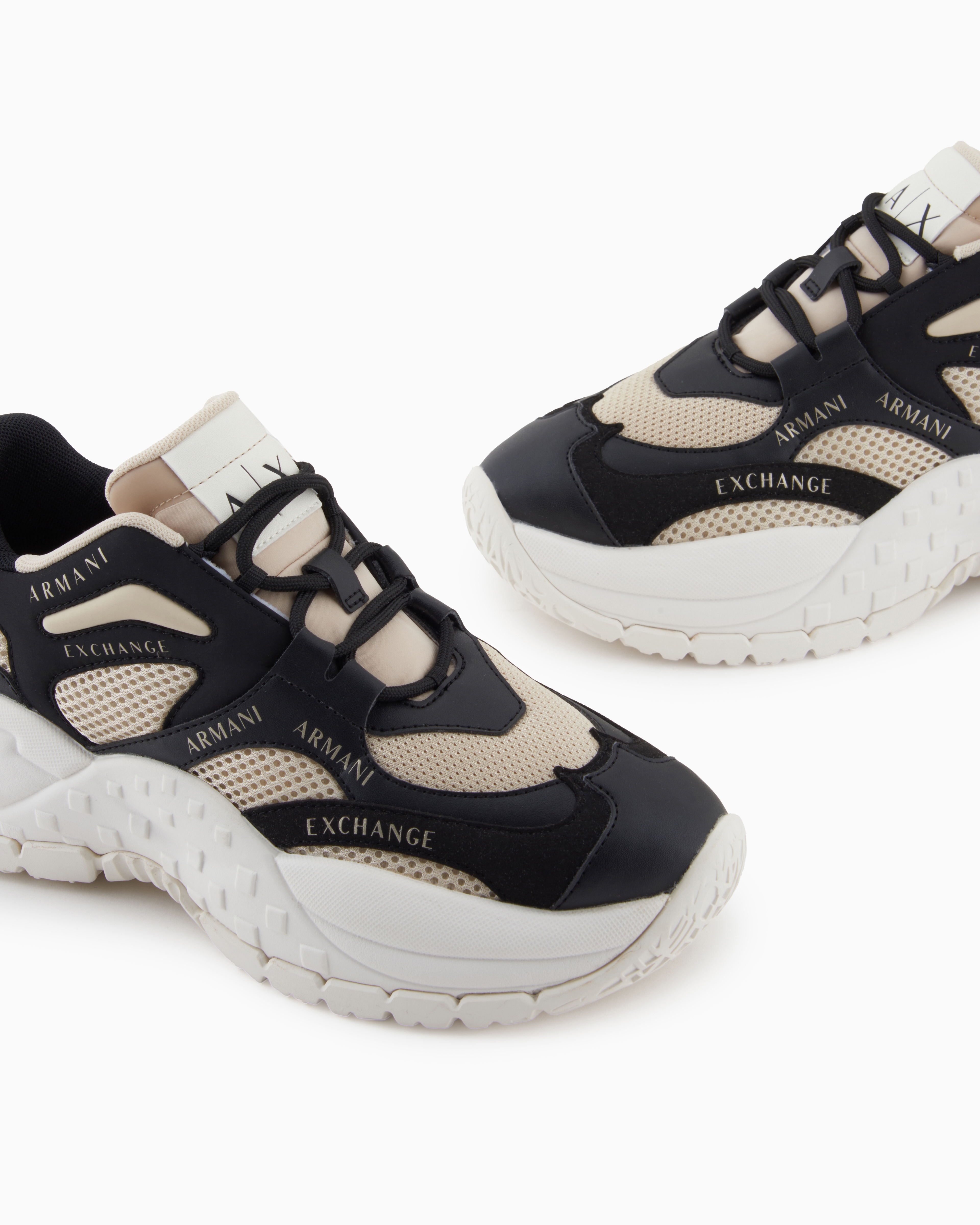 Armani Exchange Chunky Sneakers With Contrasting Inserts