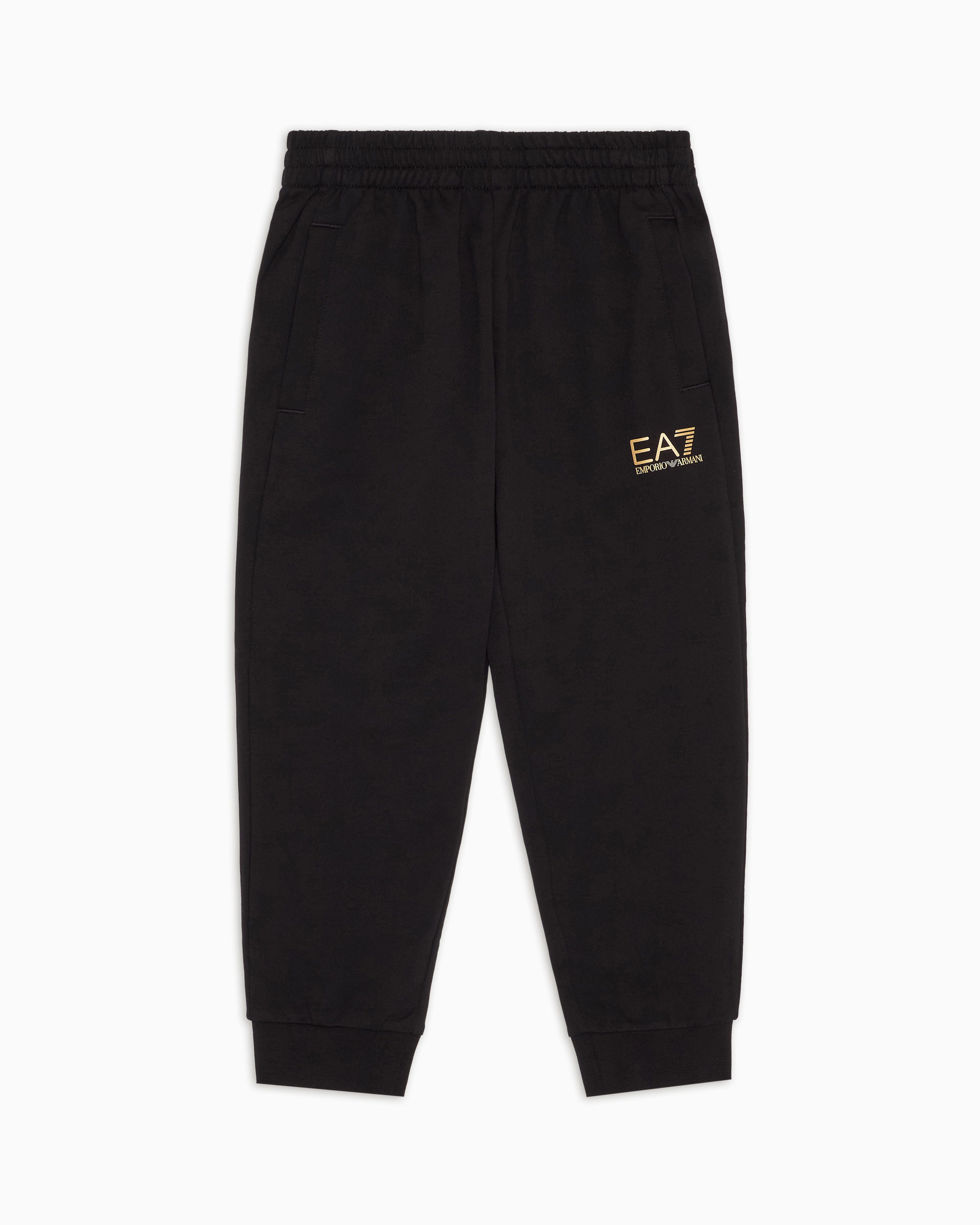 Ea7 Boys Logo Joggers In Black