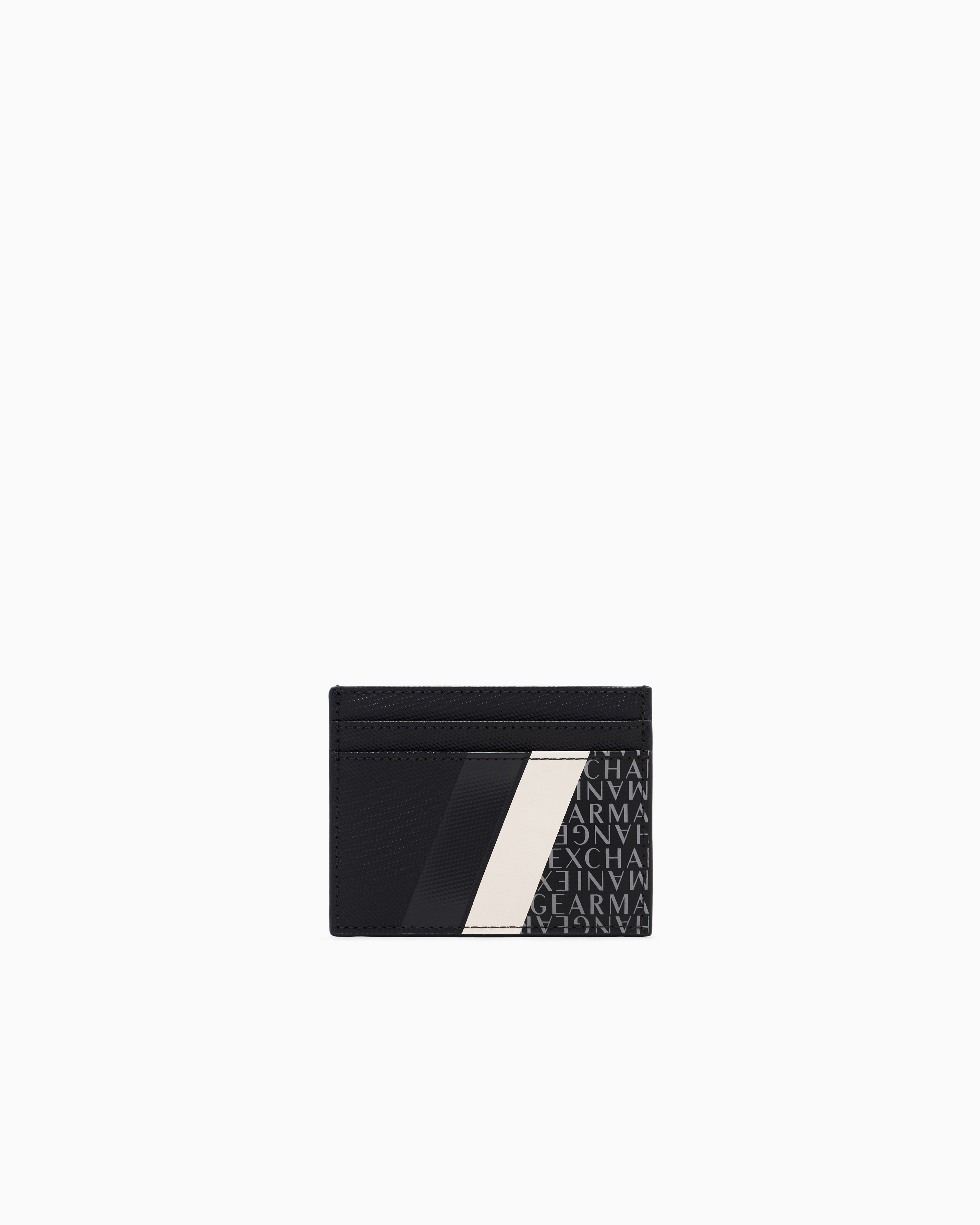 ARMANI EXCHANGE CARD HOLDER WITH MONOGRAM AND STRIPES
