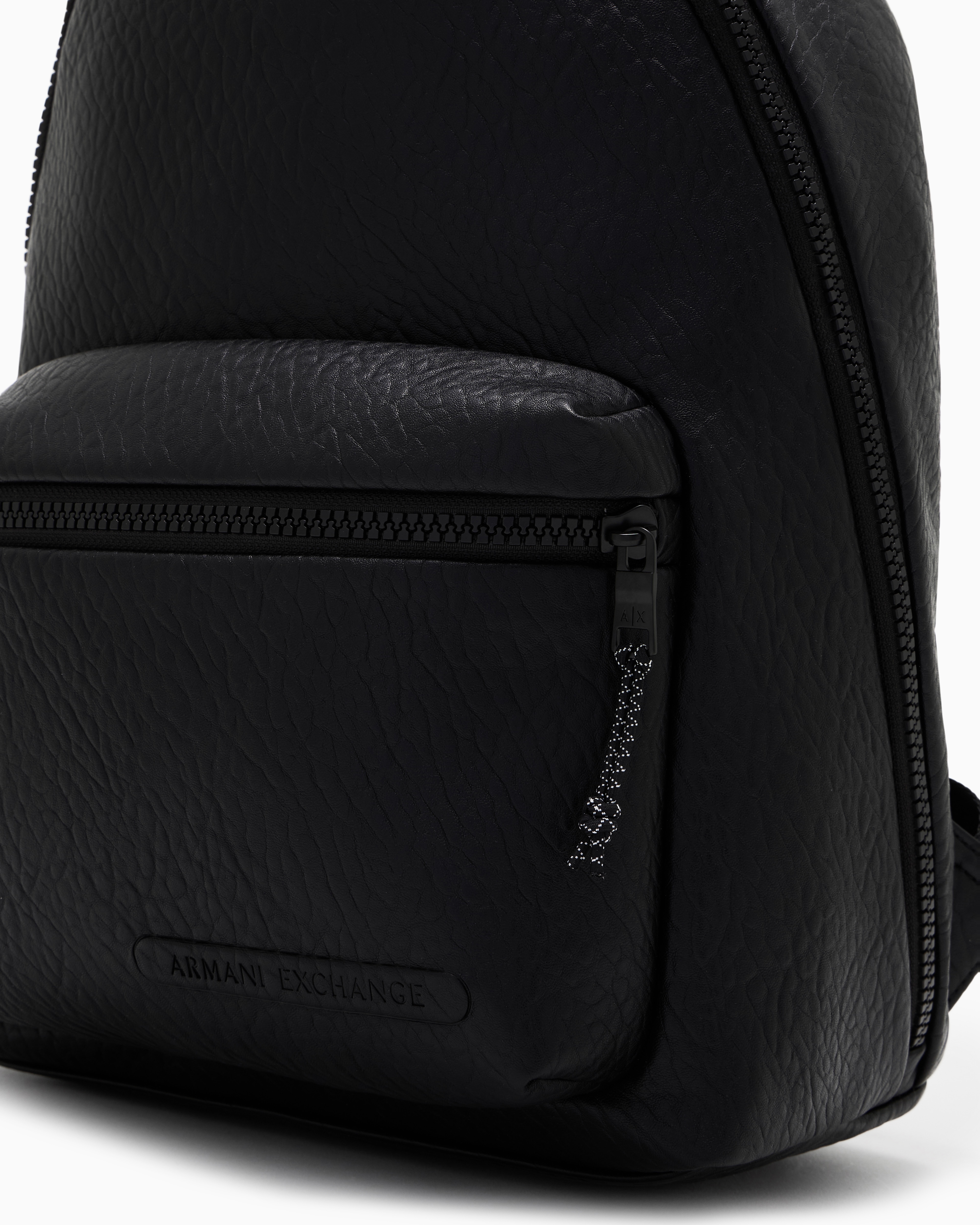 Armani Exchange - Backpack in garnet effect material, Man, Black, Size: TU