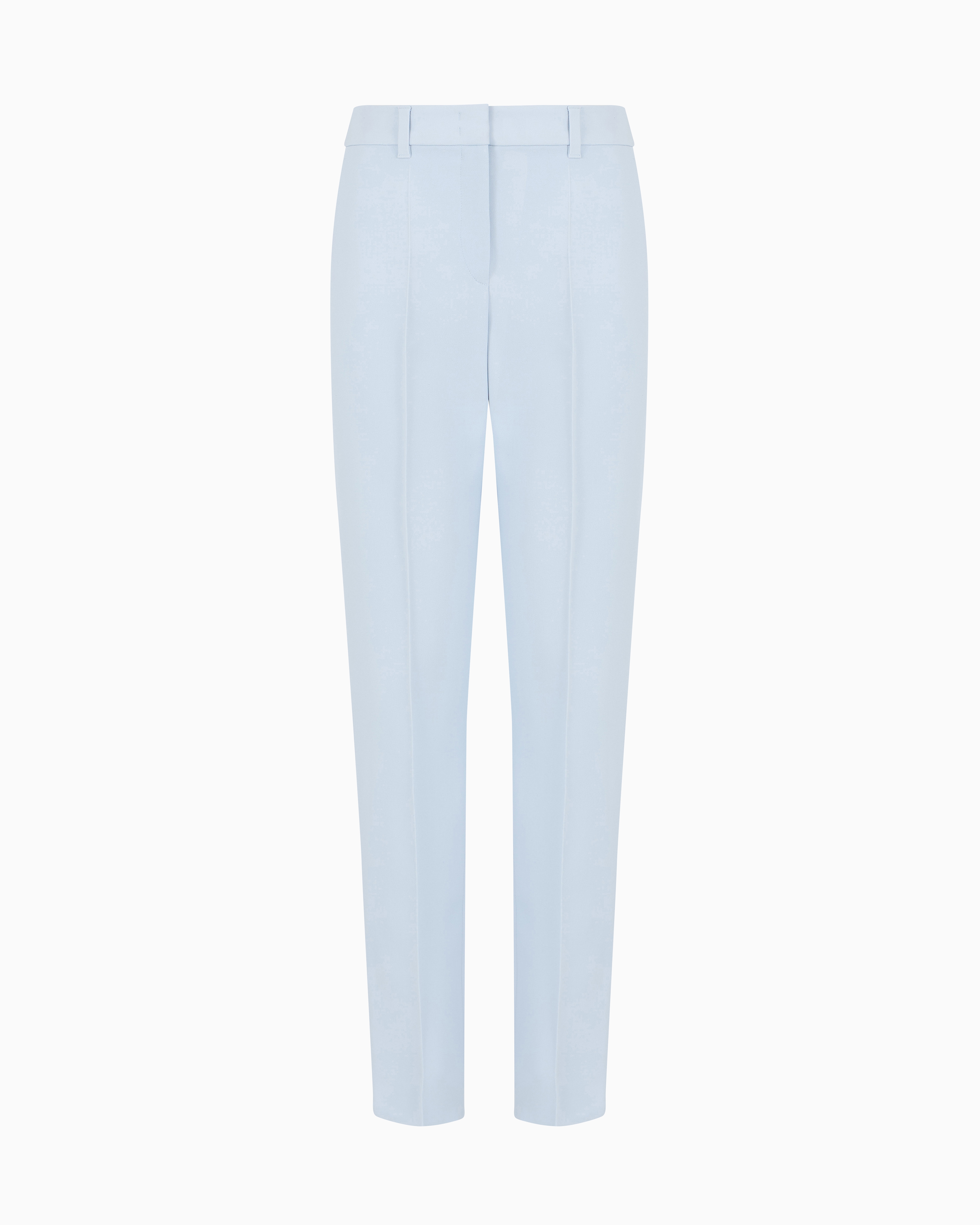Emporio Armani Cady Crepe Tapered Pants In Light Blue