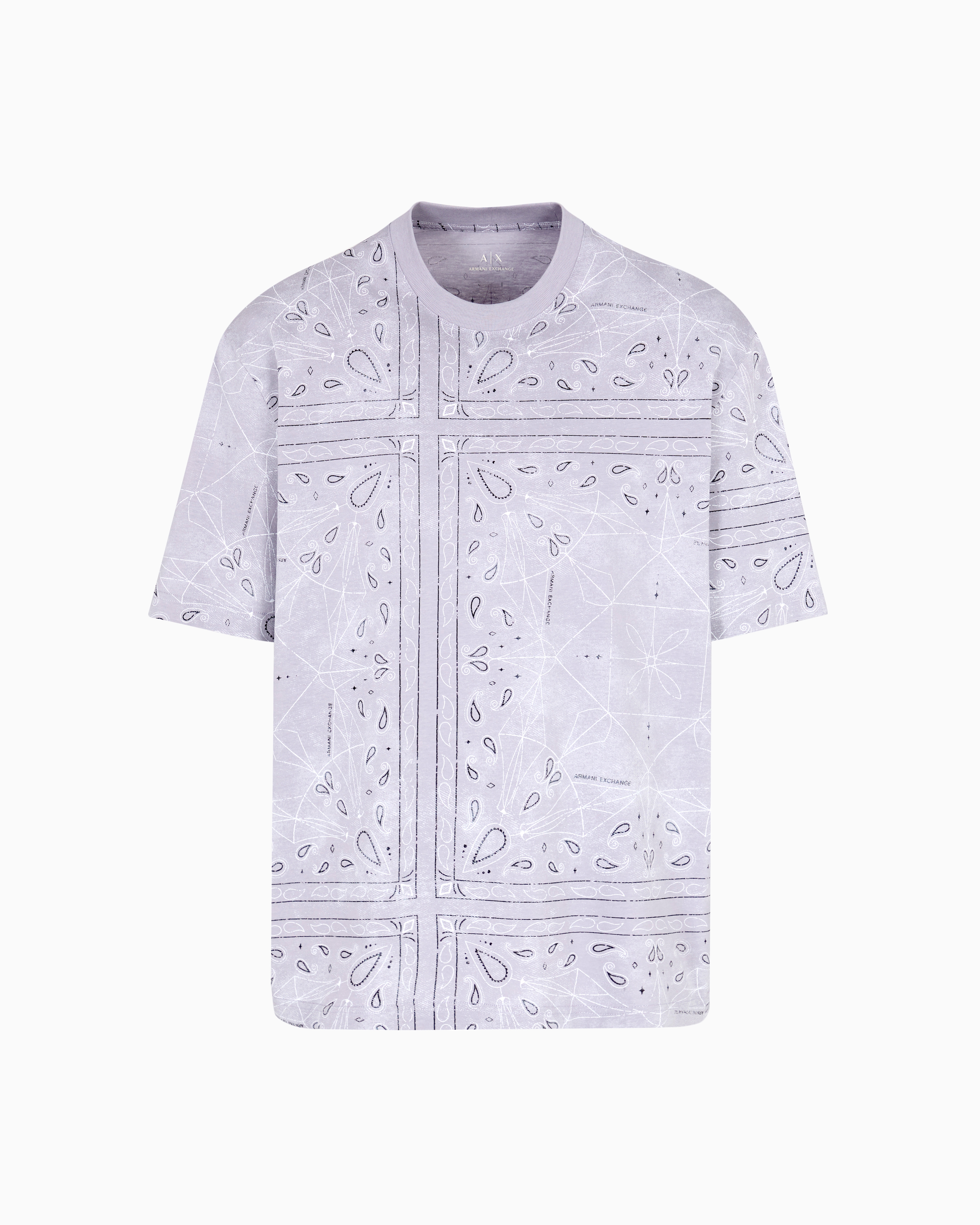 Armani Exchange Regular Fit Kaleidoscope Patterned T-shirt In Purple