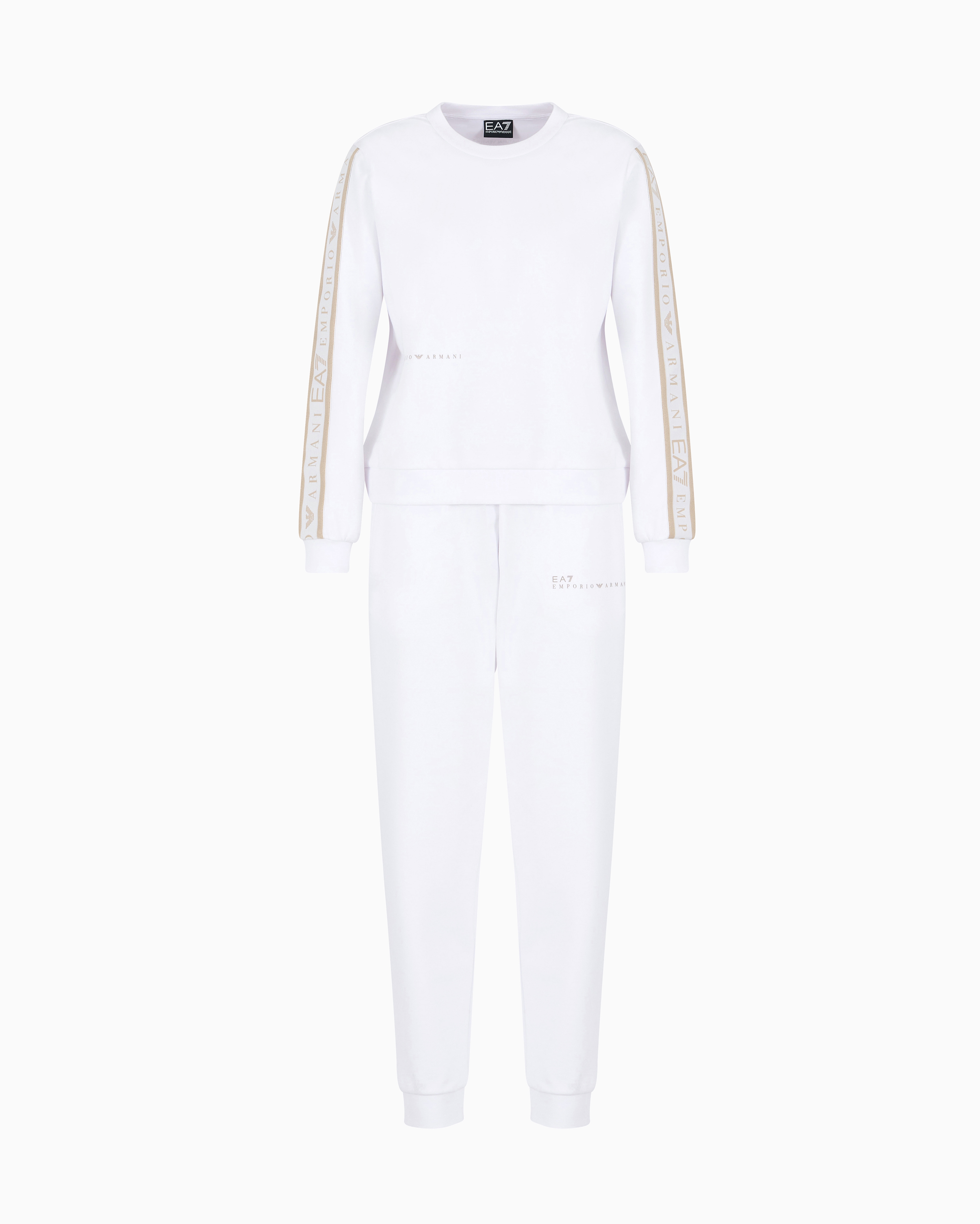 Ea7 Dynamic Athlete Tracksuit In Natural Ventus7 Technical Fabric In White