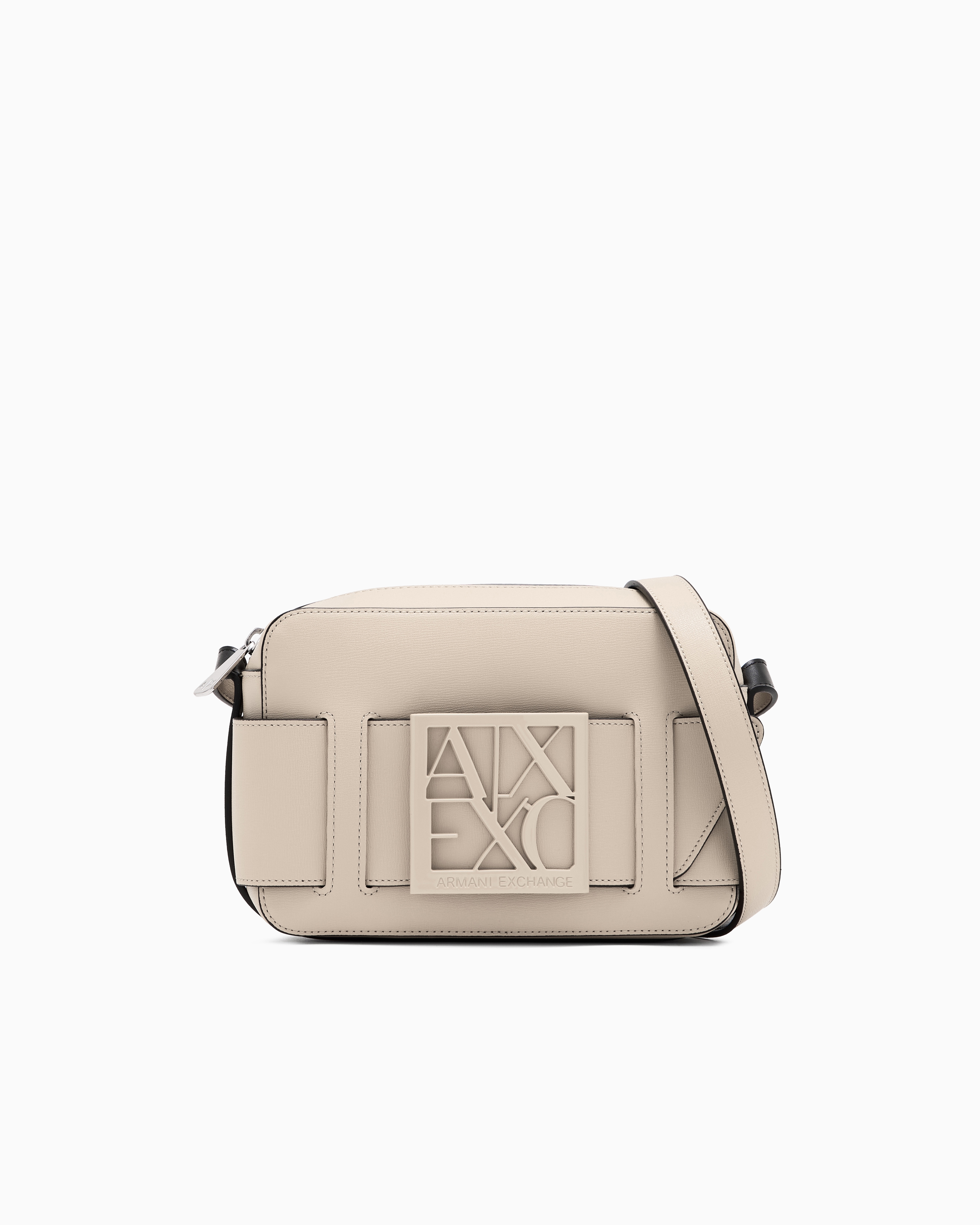 Armani Exchange Crossbody Bag With Logo In Beige