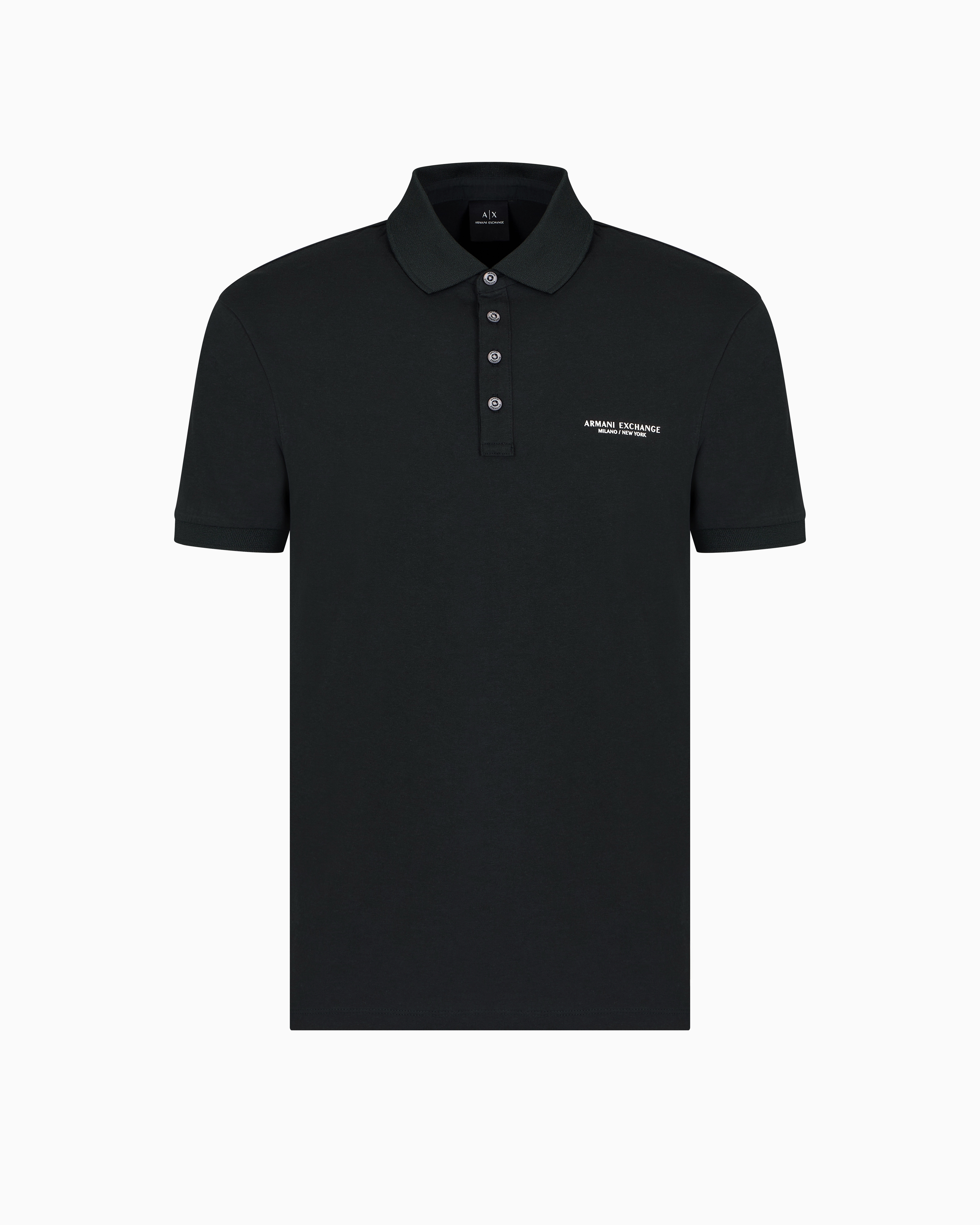 Armani Exchange Polo Shirt In Milan/new York Jersey In Green