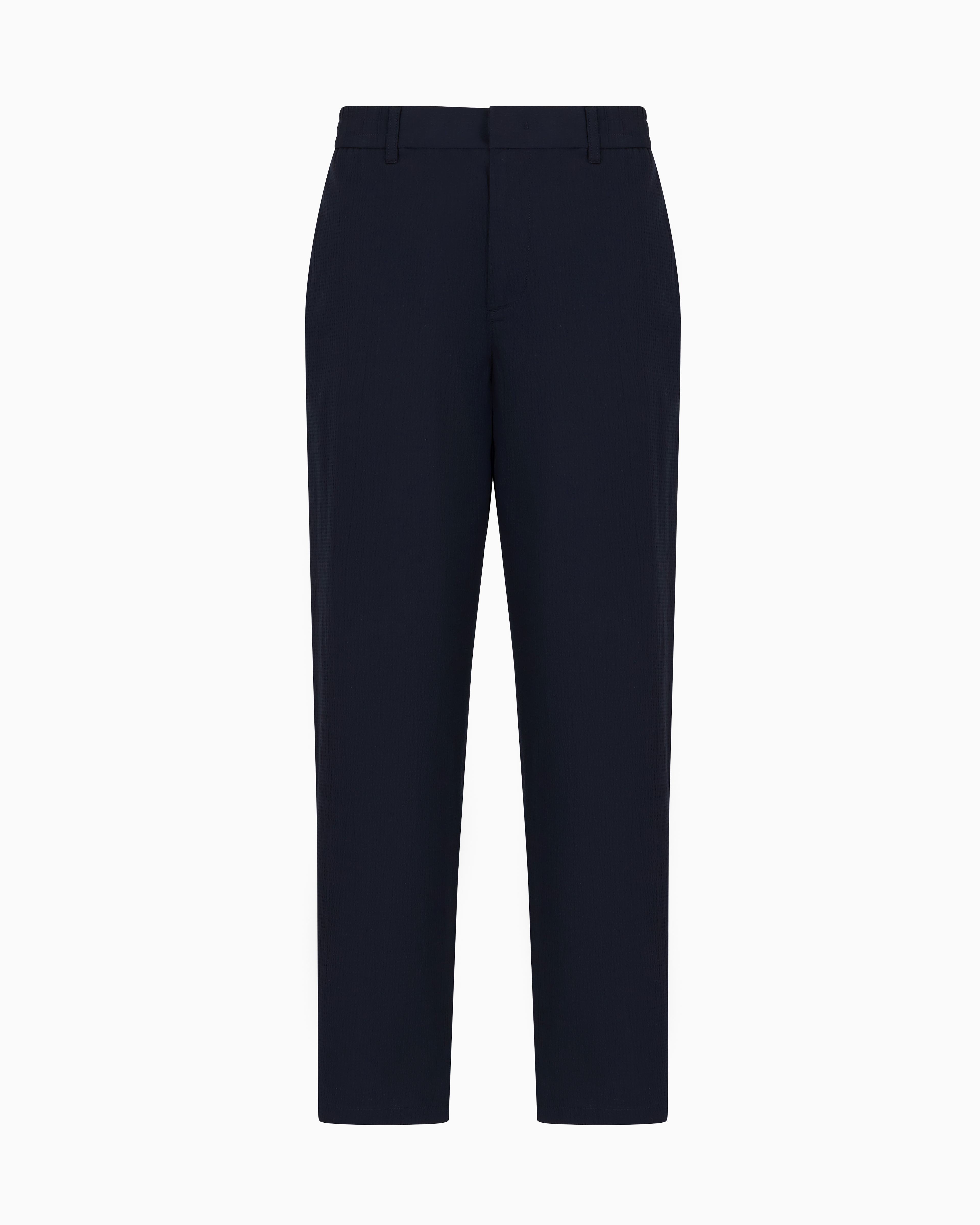 Armani Exchange Stretch Cotton Chinos In Navy Blue