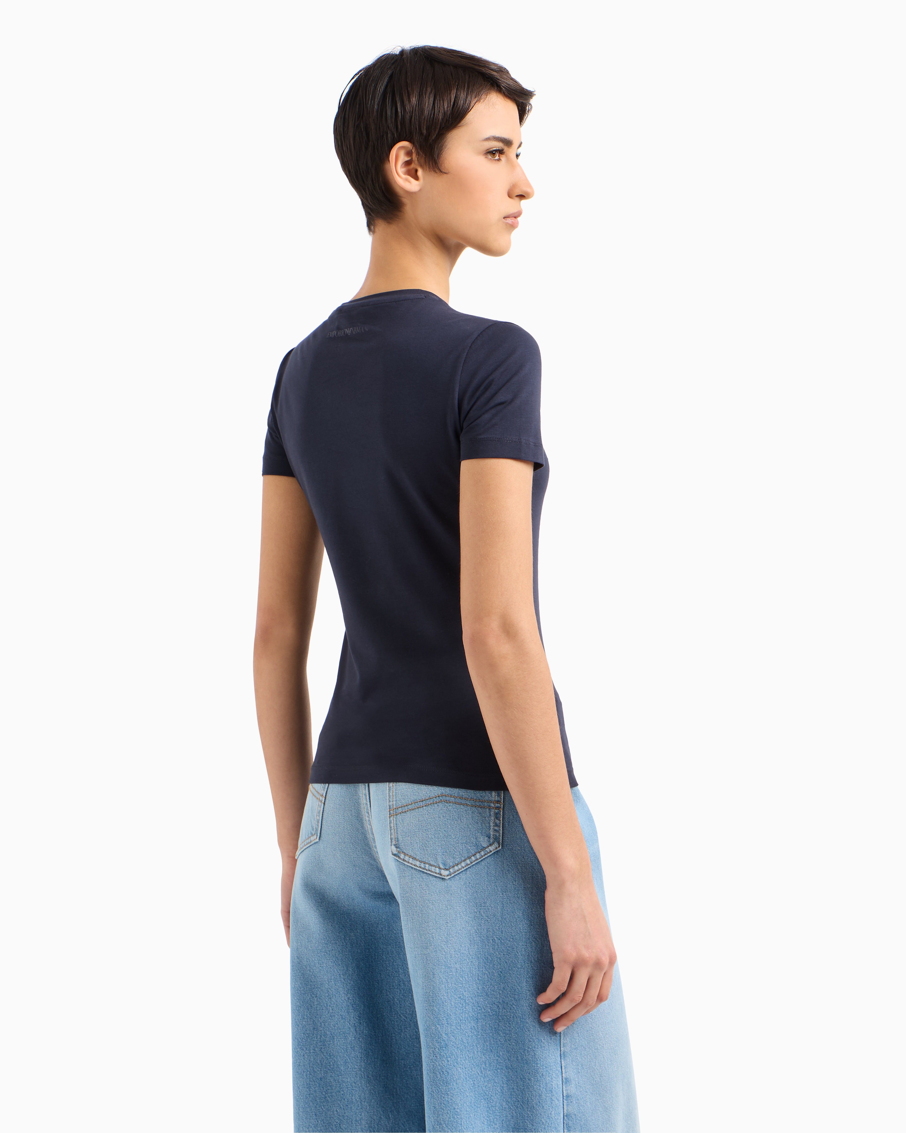 ASV Stretch jersey T-shirt with micro-studded logo | Emporio