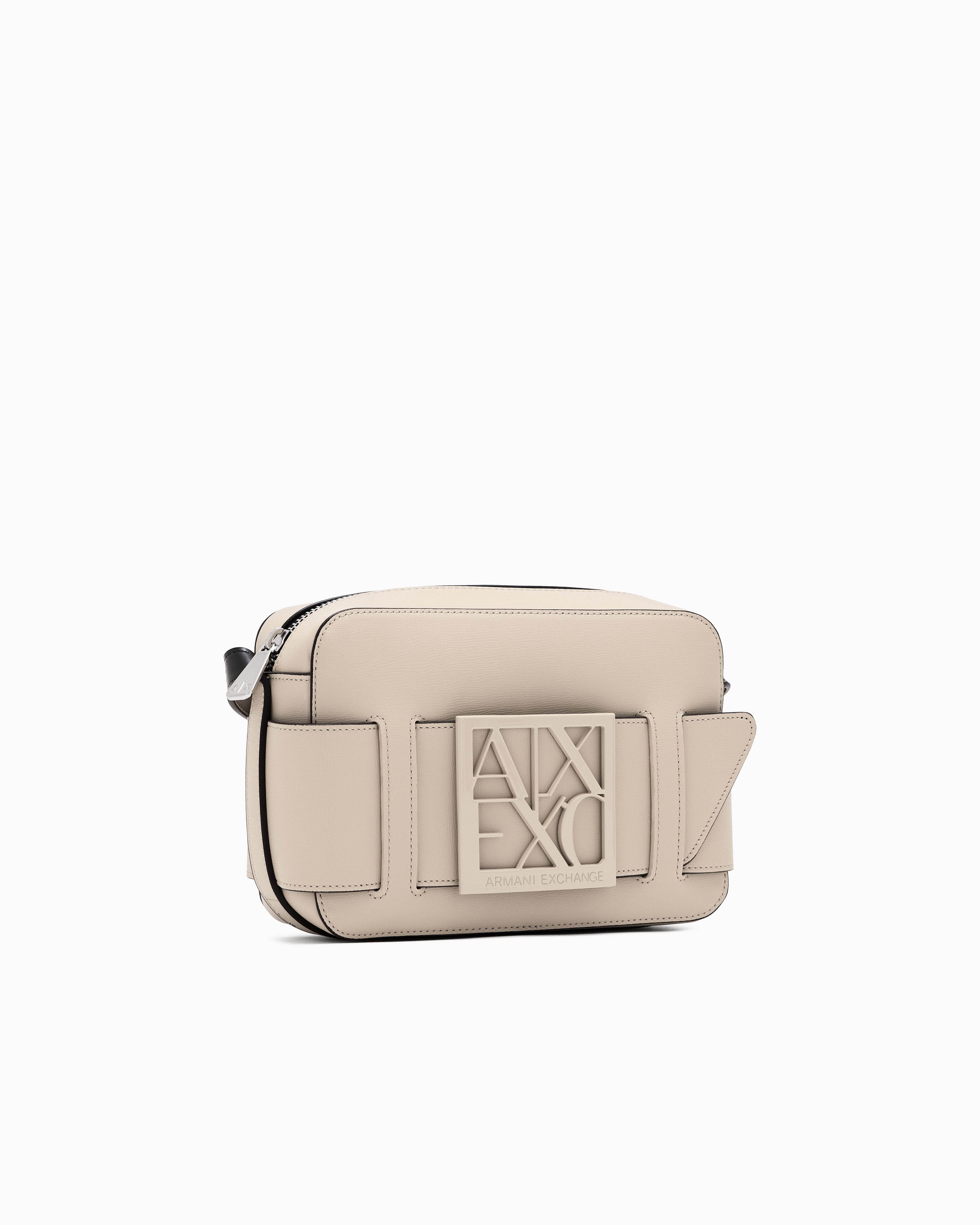 Armani Exchange Crossbody Bag With Logo In Beige