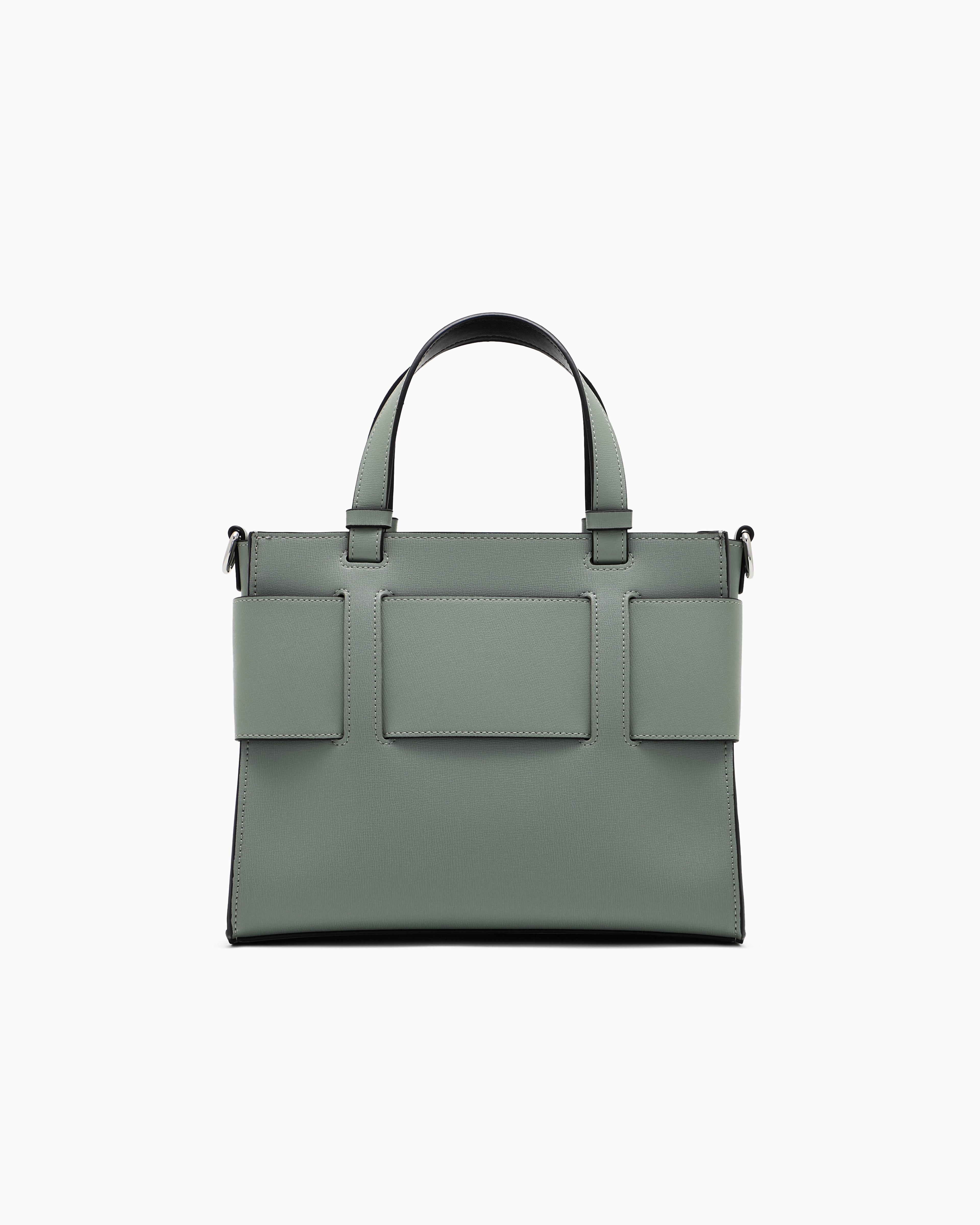 Armani Exchange Medium Tote Bag With Double Handles And Shoulder Strap In Green