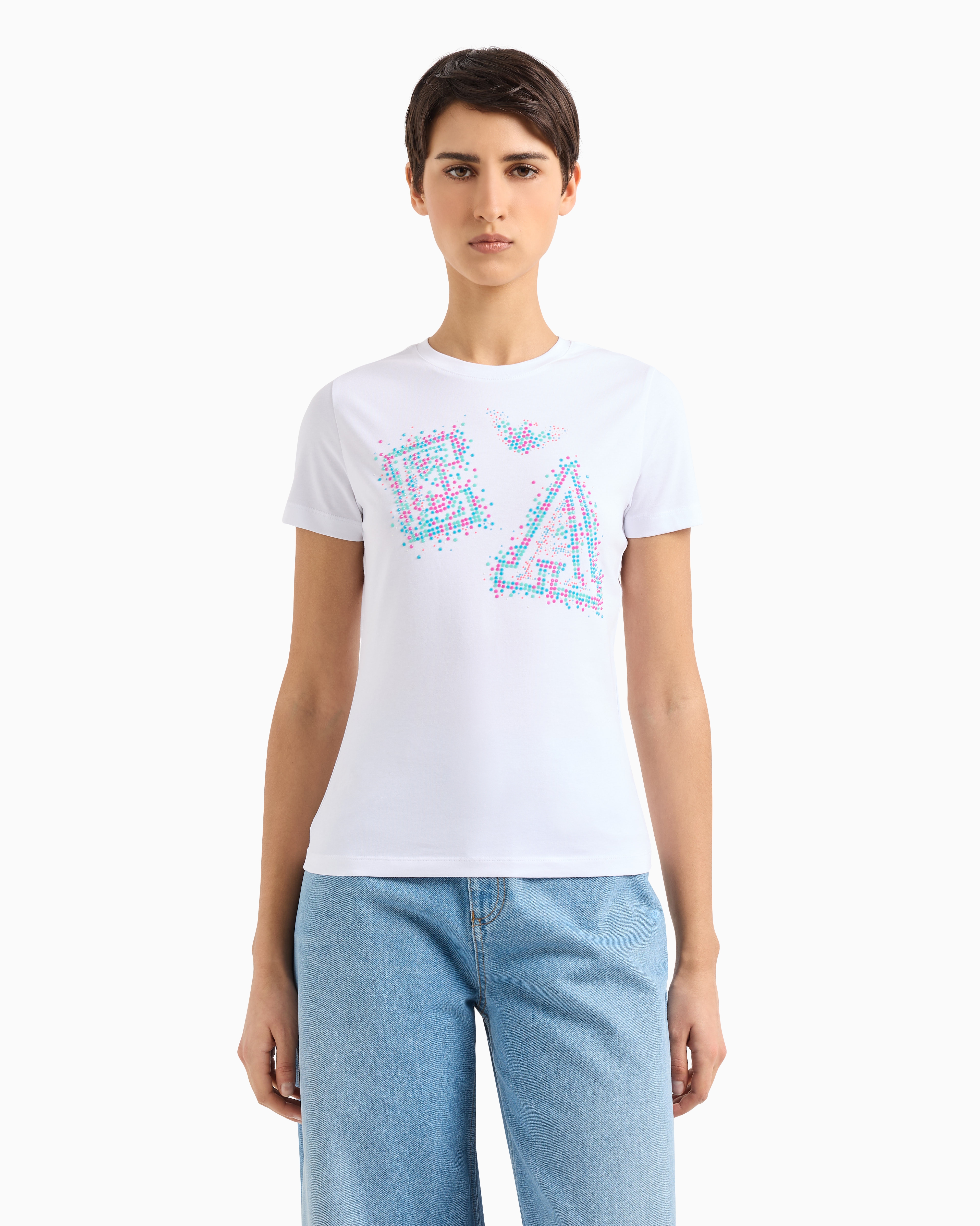 Tシャツ・カットソー EMPORIO ARMANI Woman T-Shirt Blue EW001521AF12571 UB115 EMPORIO ARMANI: T-shirt woman - Blue | Emporio Armani t