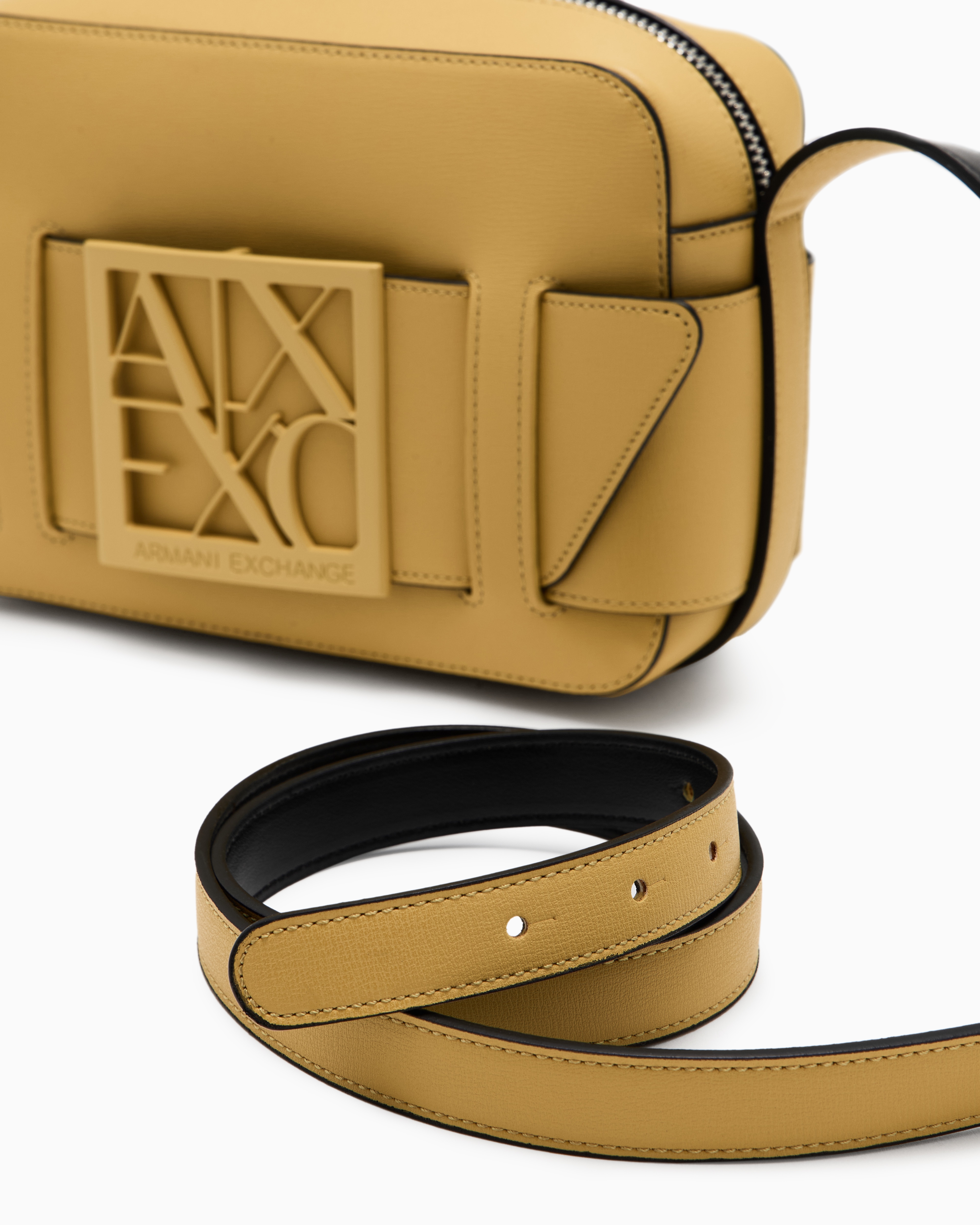 Armani Exchange Crossbody Bag With Logo In Yellow