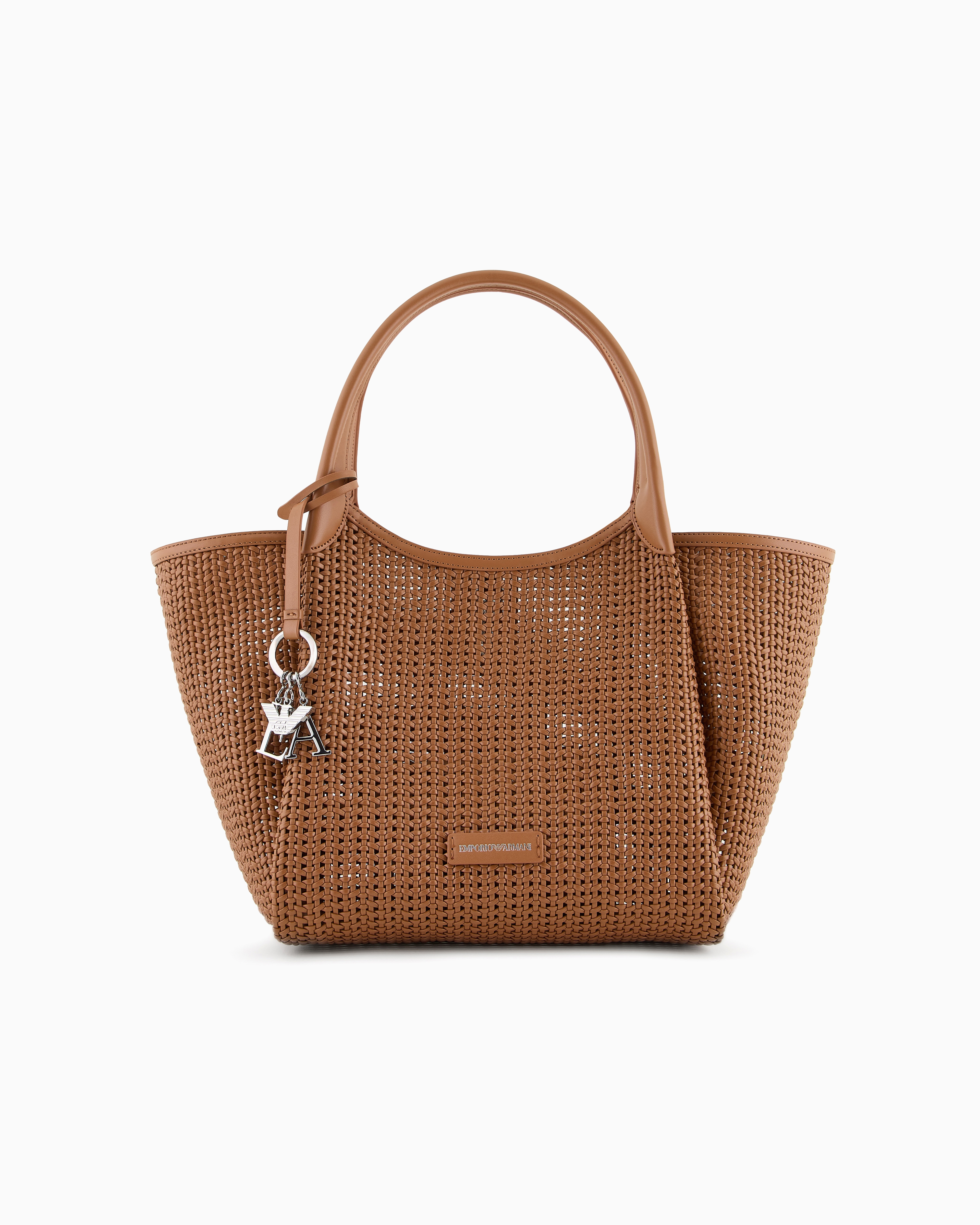 EMPORIO ARMANI☆モノグラム ミディアム ショッパーバッグ送料込 MyEA ショッパー レザー 編み込みロゴ | Emporio Armani
