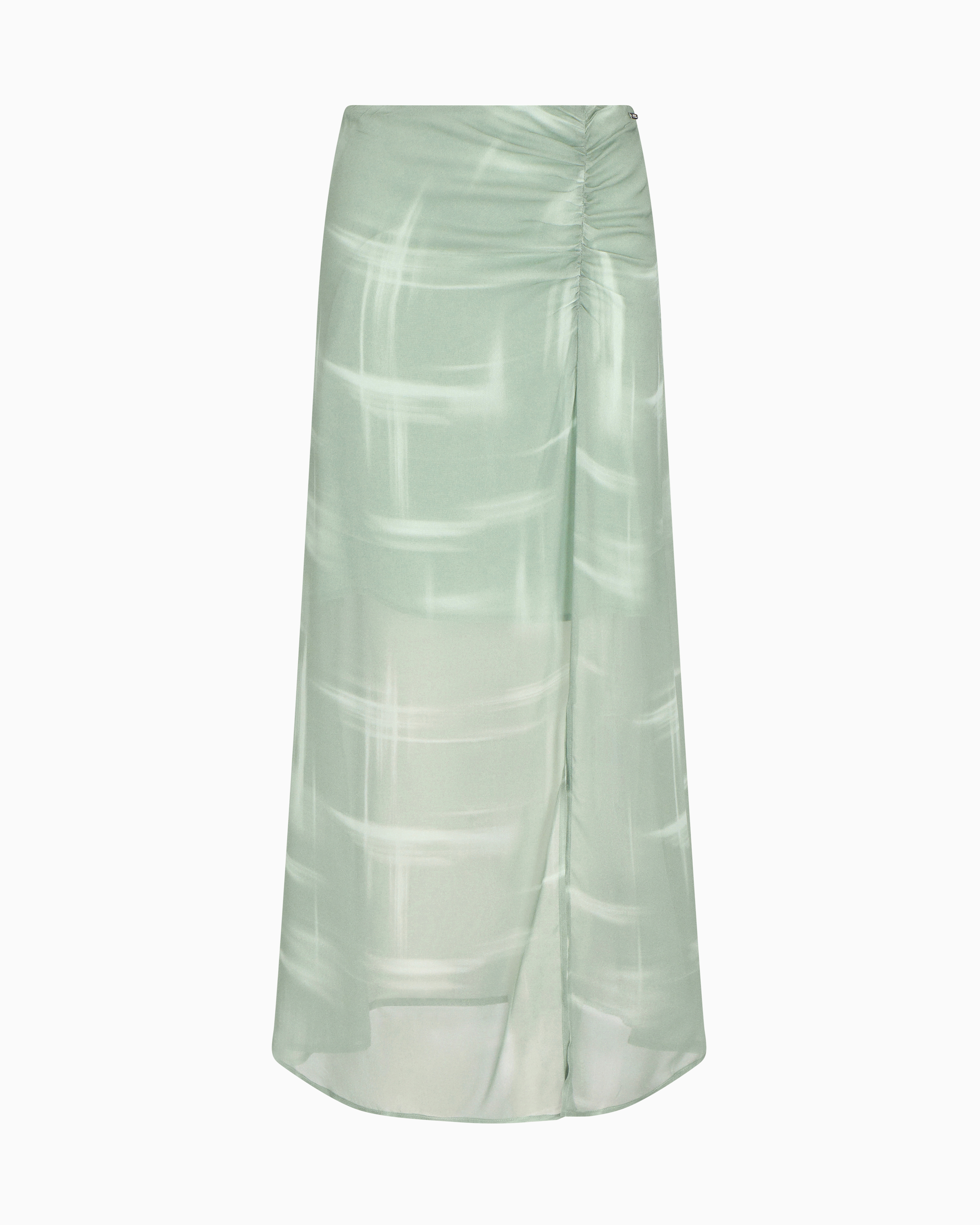Armani Exchange Graphic-print Midi Skirt In Green