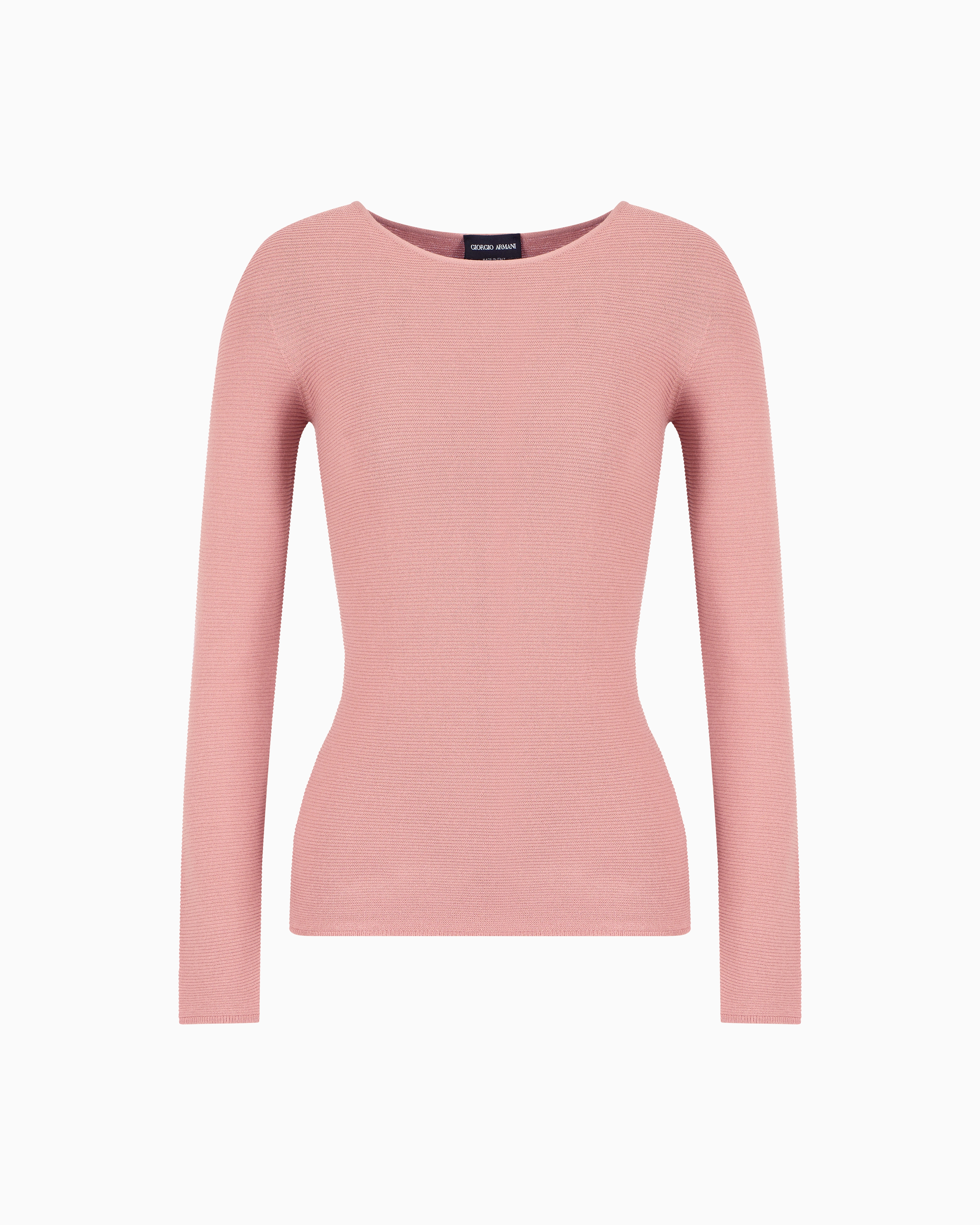 Giorgio Armani Links-stitch Viscose Long-sleeved Jumper In Nude