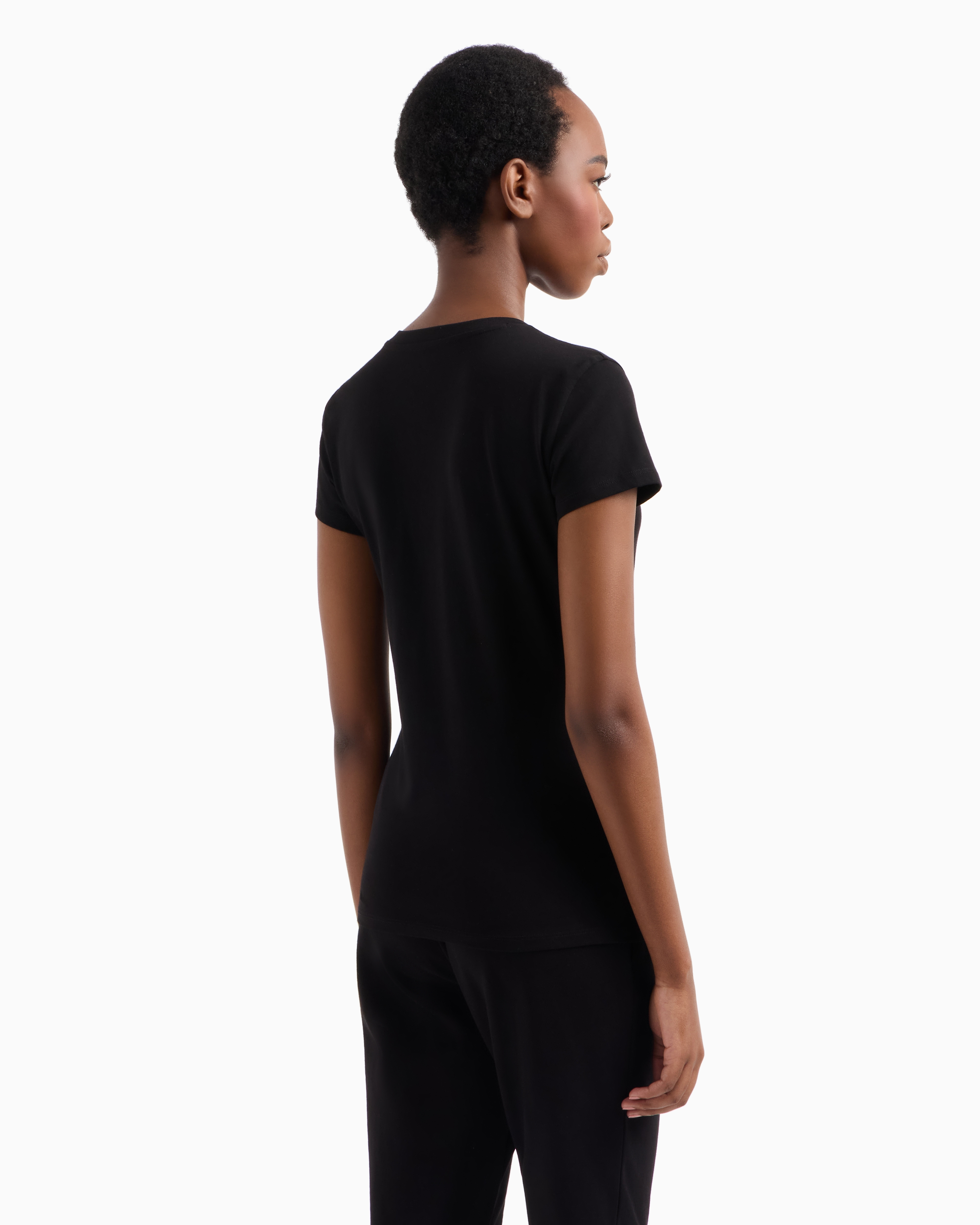 Armani Exchange - Slim Fit T-Shirts, Woman, Black, Size: