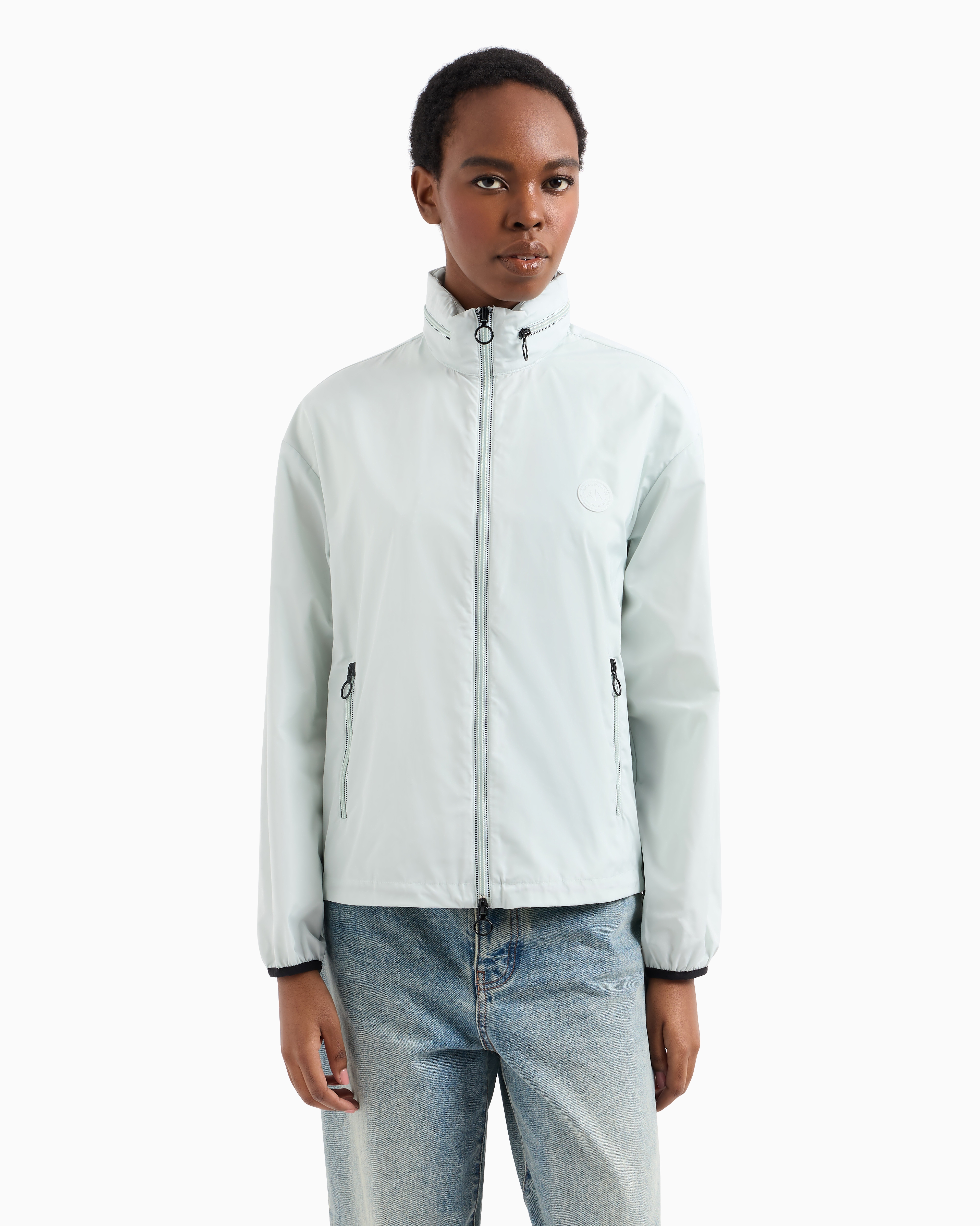 Full zip jacket with removable hood