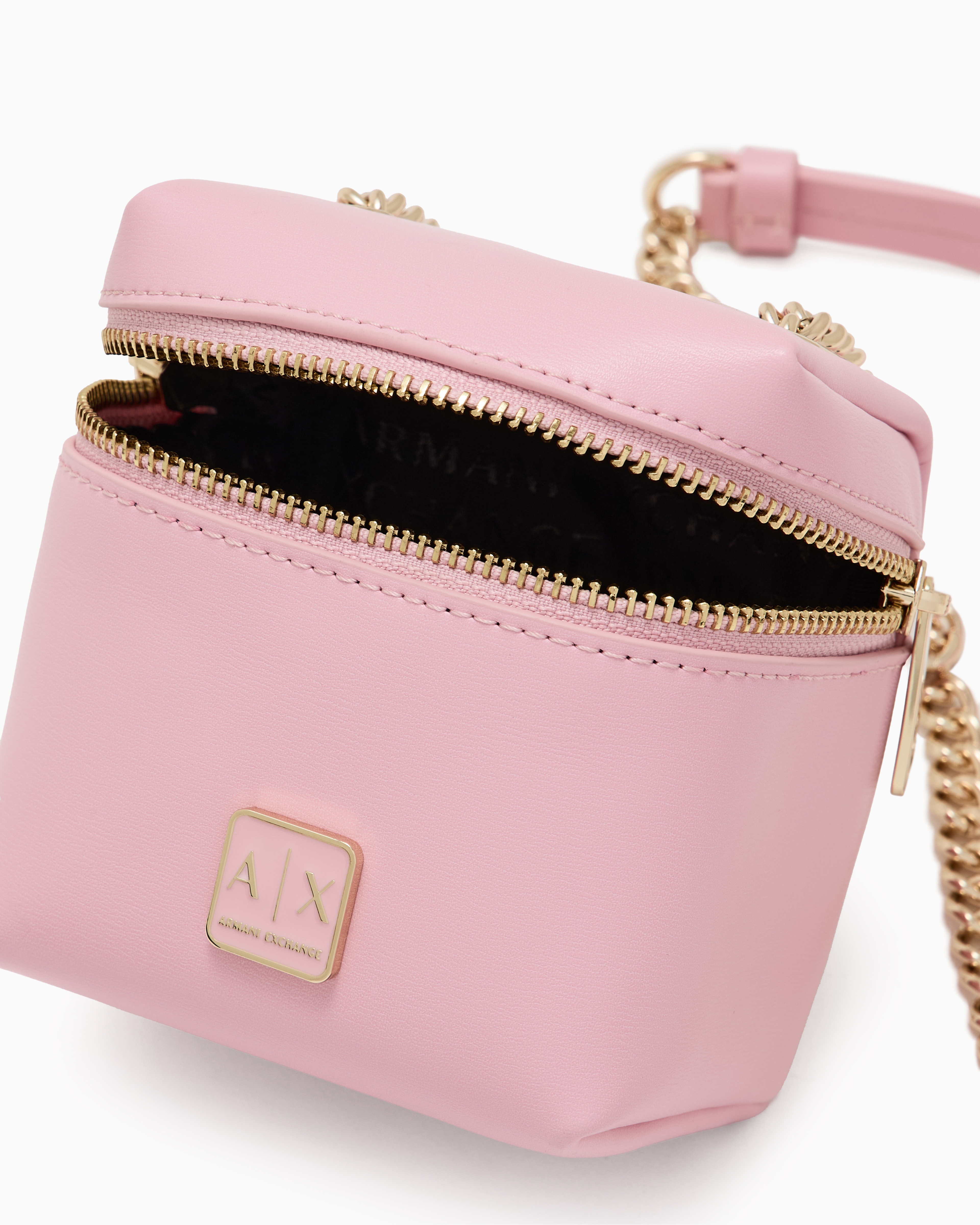 Armani Exchange - Mini shoulder bag with logo, Woman, Pink, Size: TU