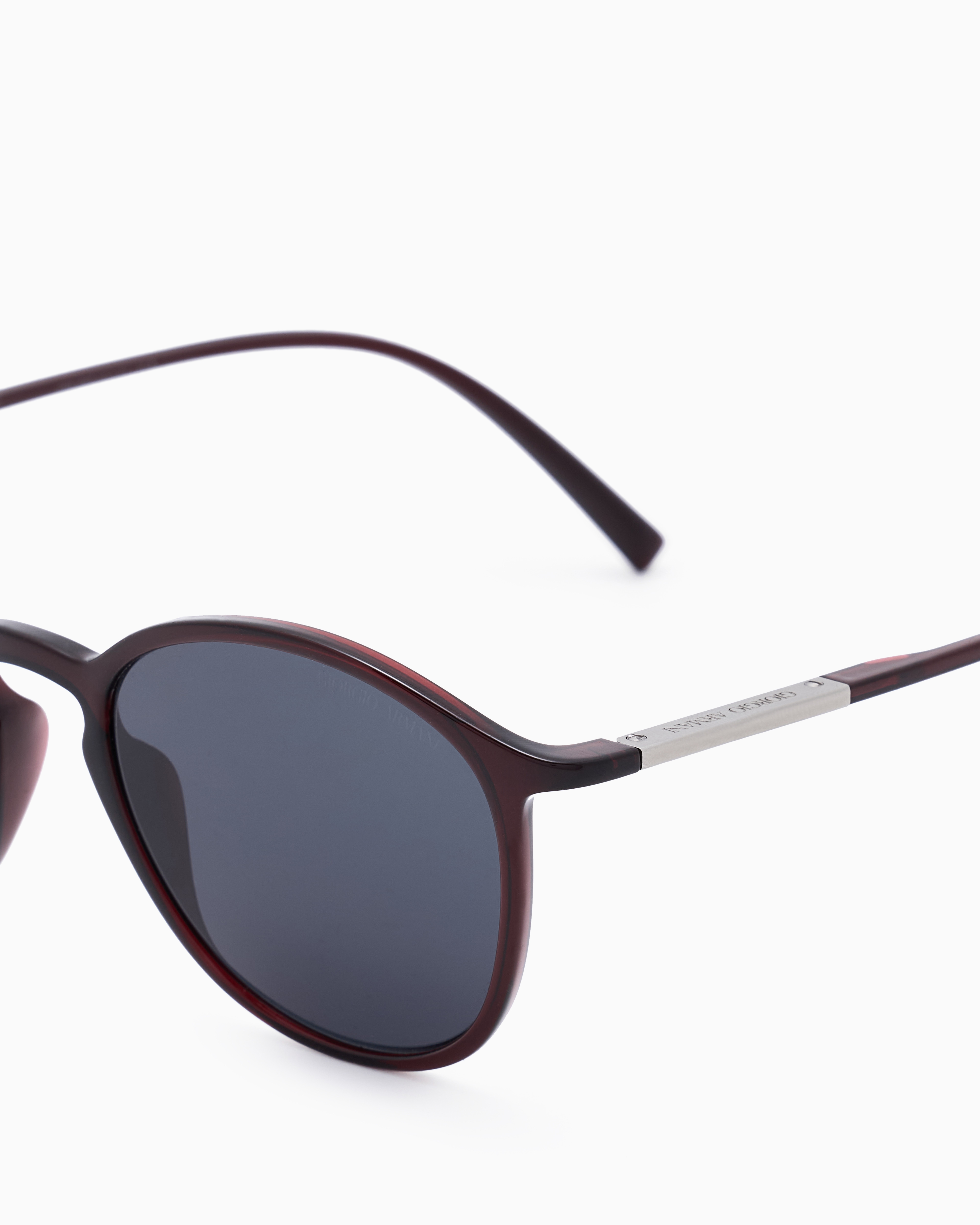 Giorgio Armani Panto Sunglasses In Burgundy