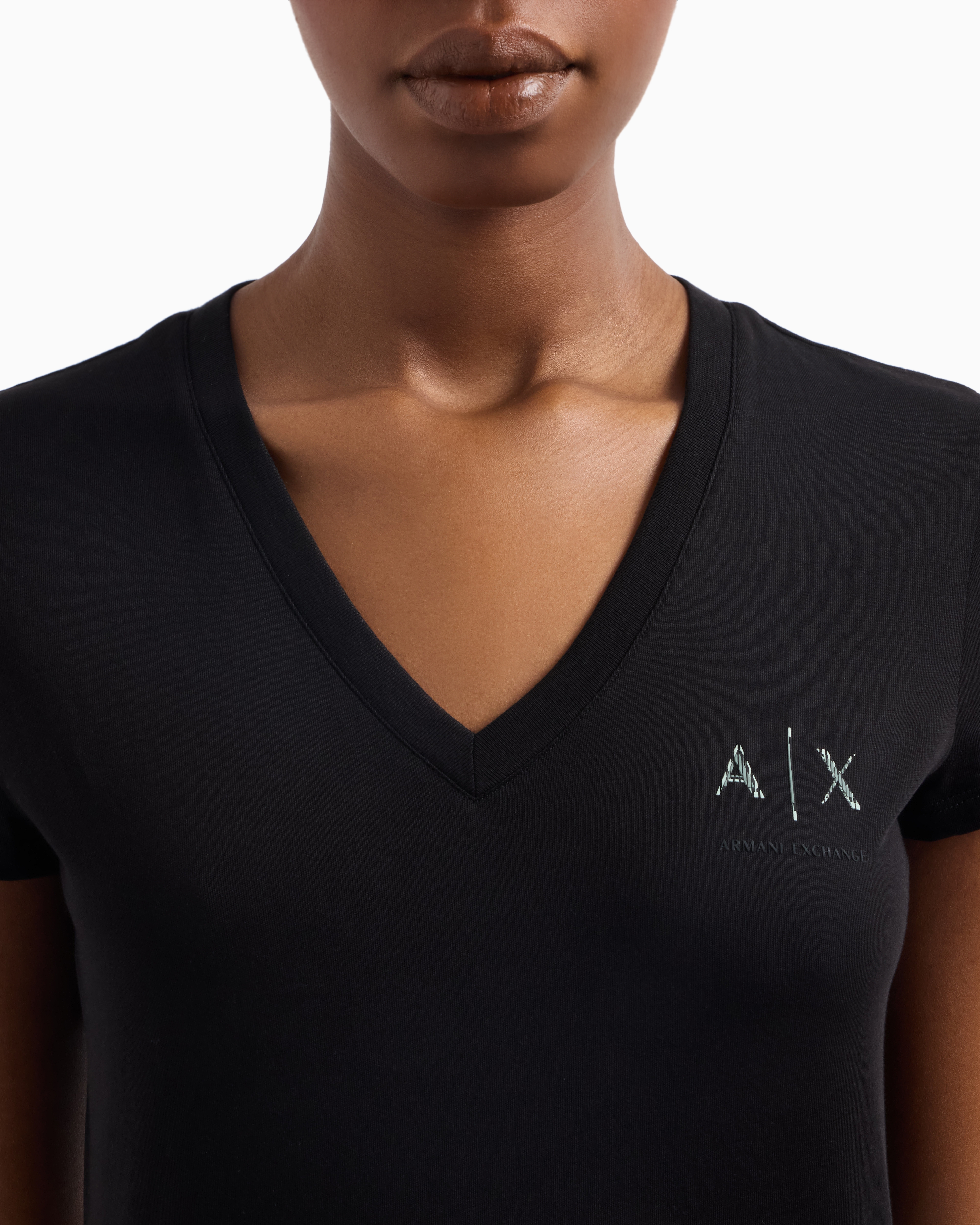 Armani Exchange - Slim Fit T-Shirts, Woman, Black, Size:
