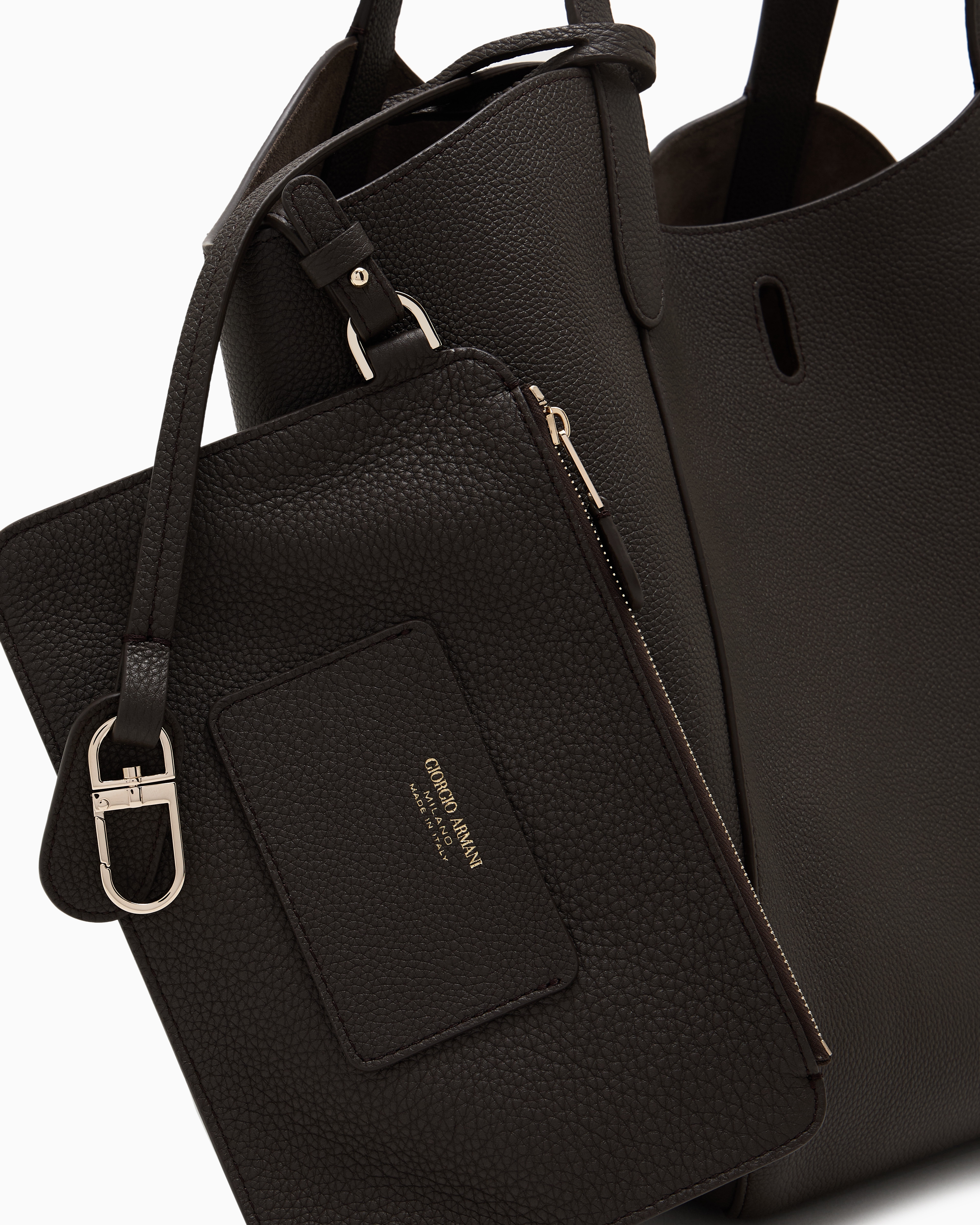 Giorgio Armani Medium Pebbled Leather Handbag