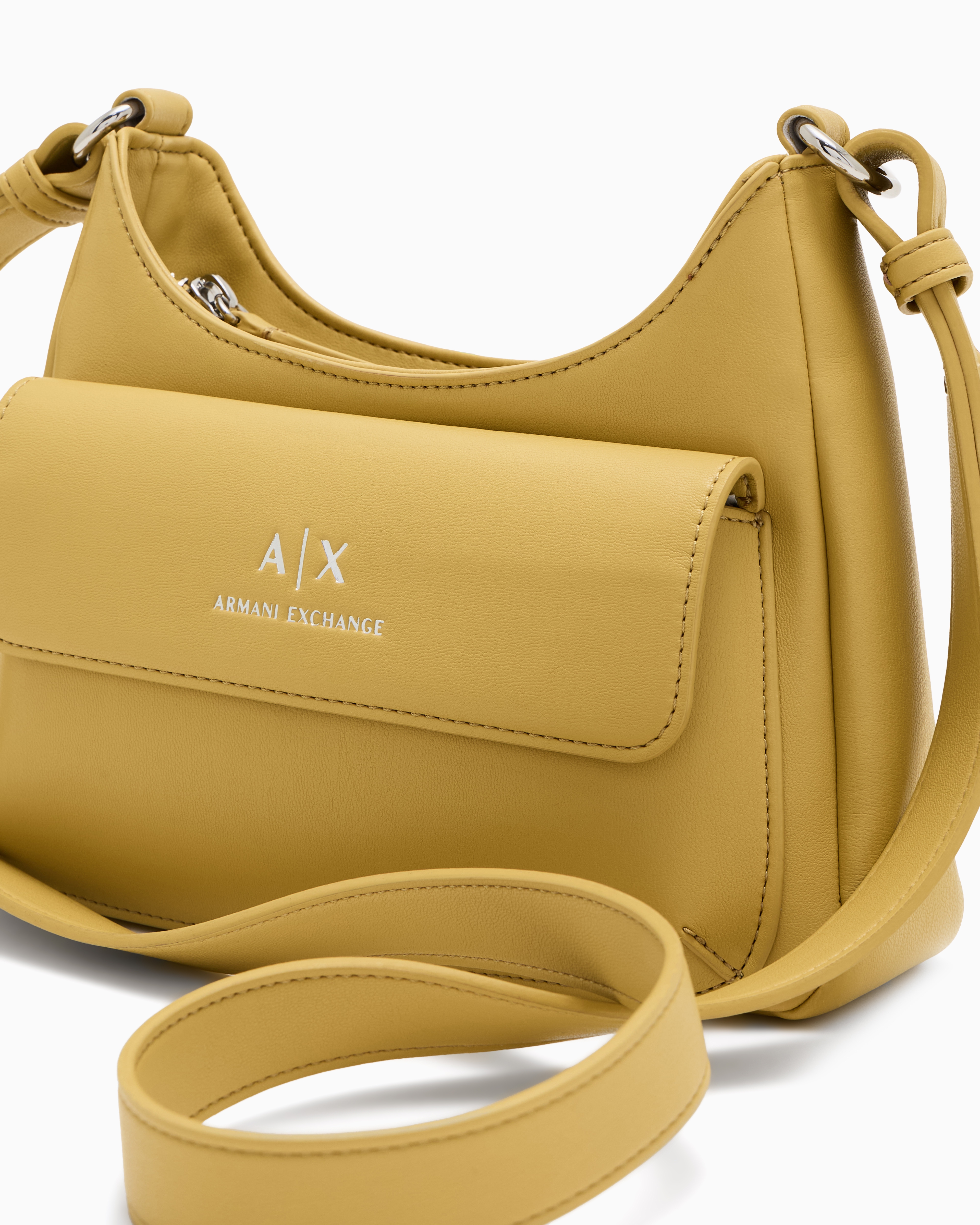 Armani Exchange - Shoulder bag with external pocket, Woman, Yellow, Size: TU