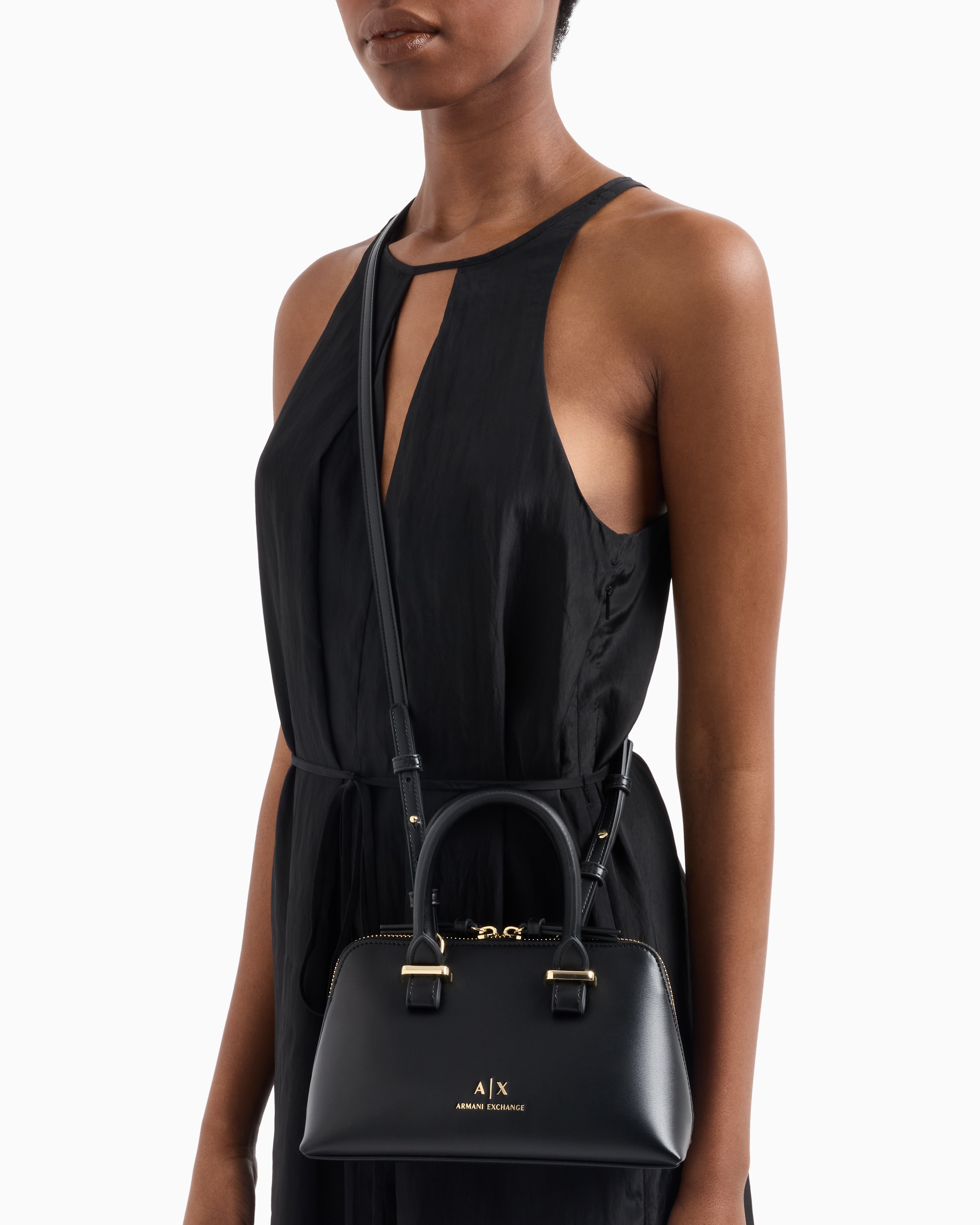 Armani Exchange - ASV Trapeze Mini Bag, Woman, Black, Size: TU