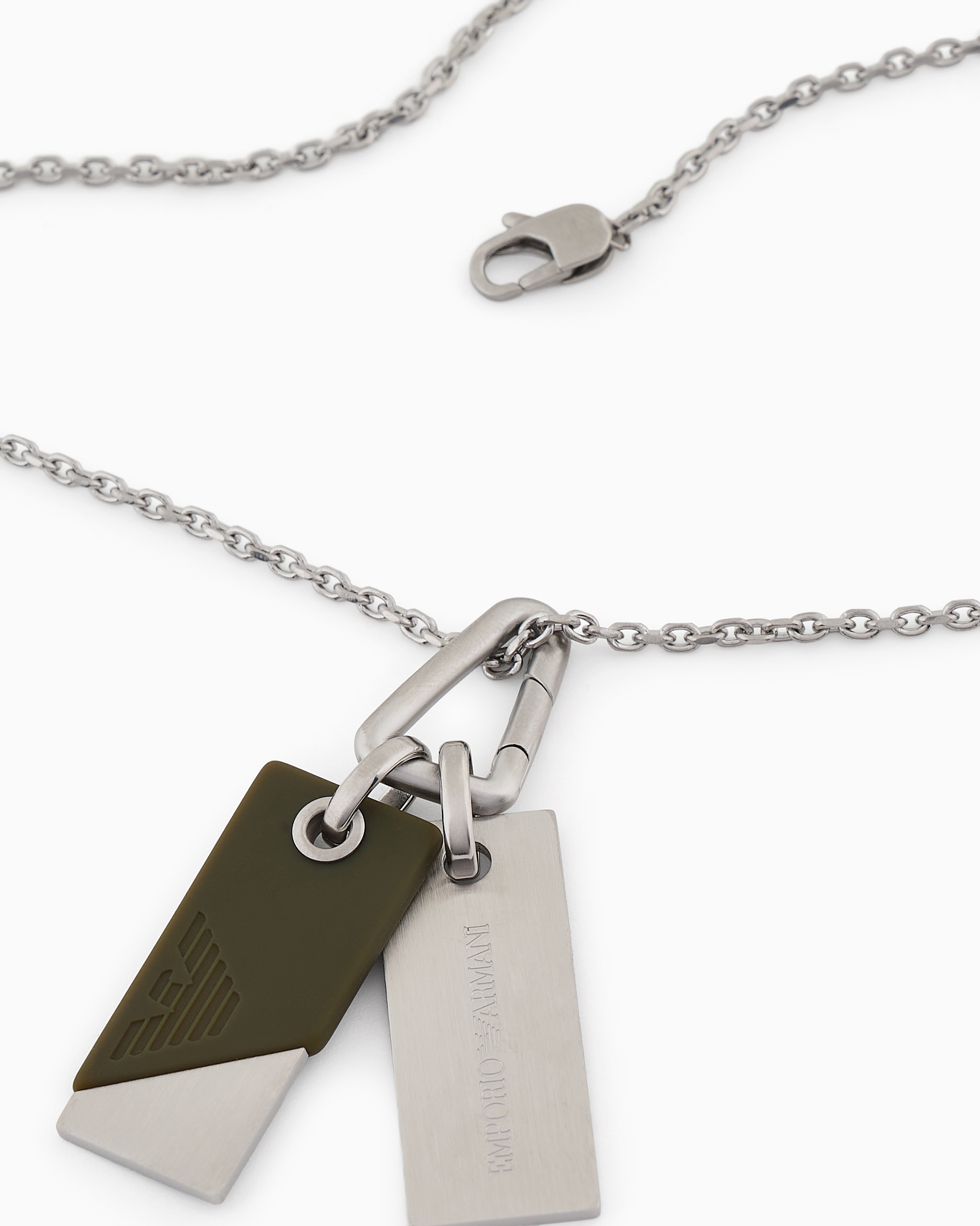 人気商品★Armani Exchange Stainless Steel Dog Tag Necklace Armani Exchange Stainless Steel Dog Tag Necklace