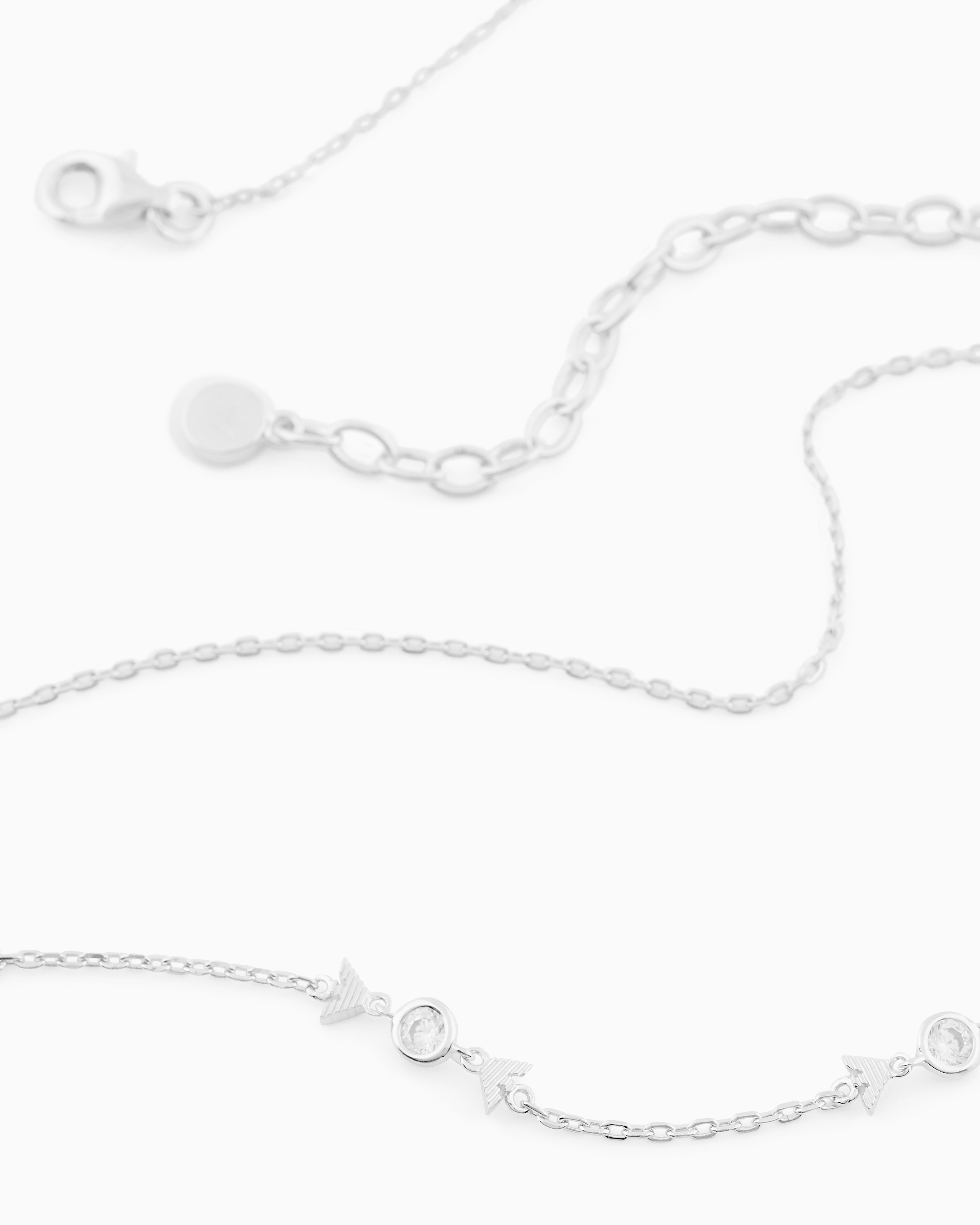 Emporio Armani -  Sterling Silver Station Necklace, Woman, Multicoloured, Size: TU