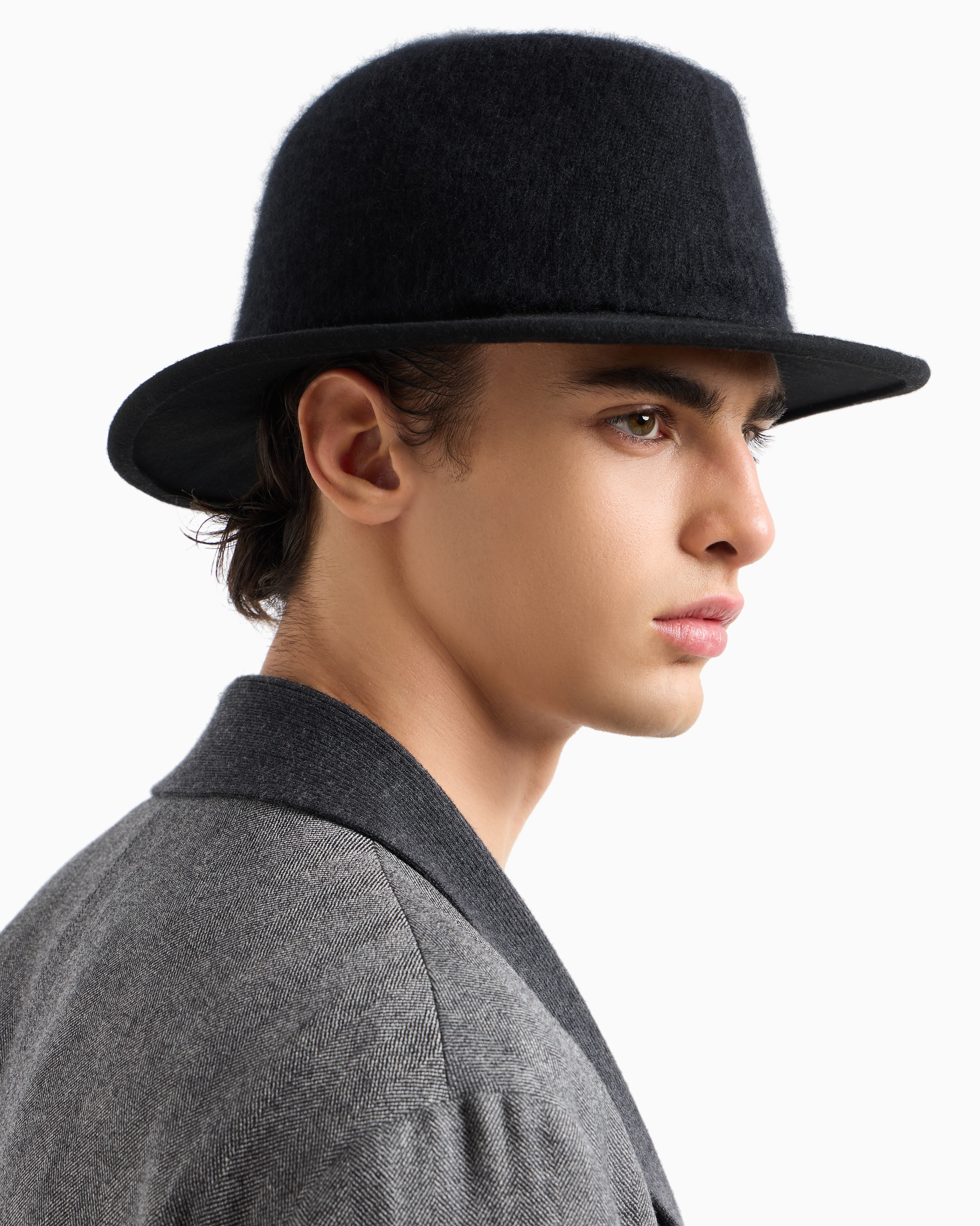Giorgio Armani Wide-brimmed, Wool Hat In Black