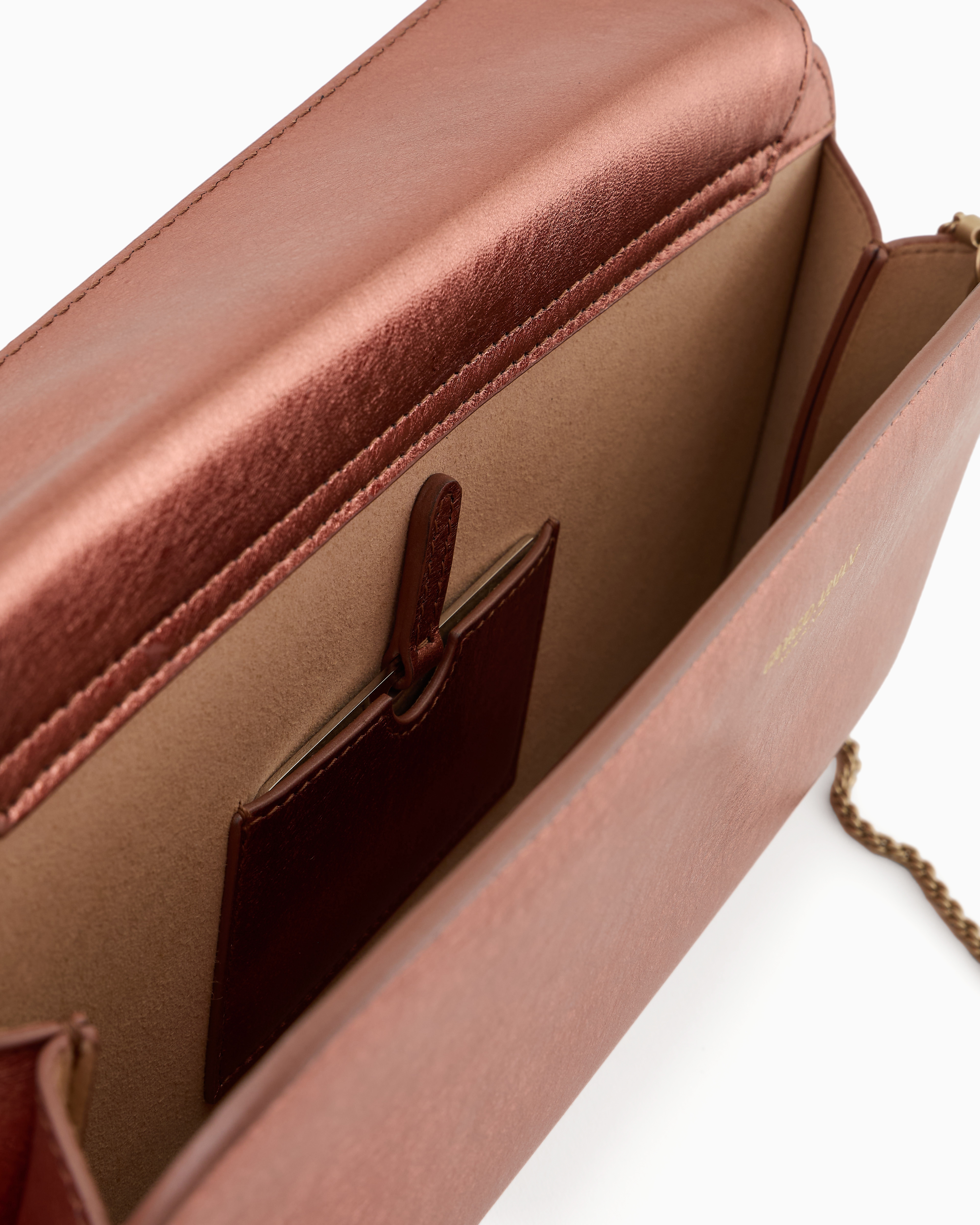 Giorgio Armani Lamé Leather La Prima Horizontal Clutch Bag
