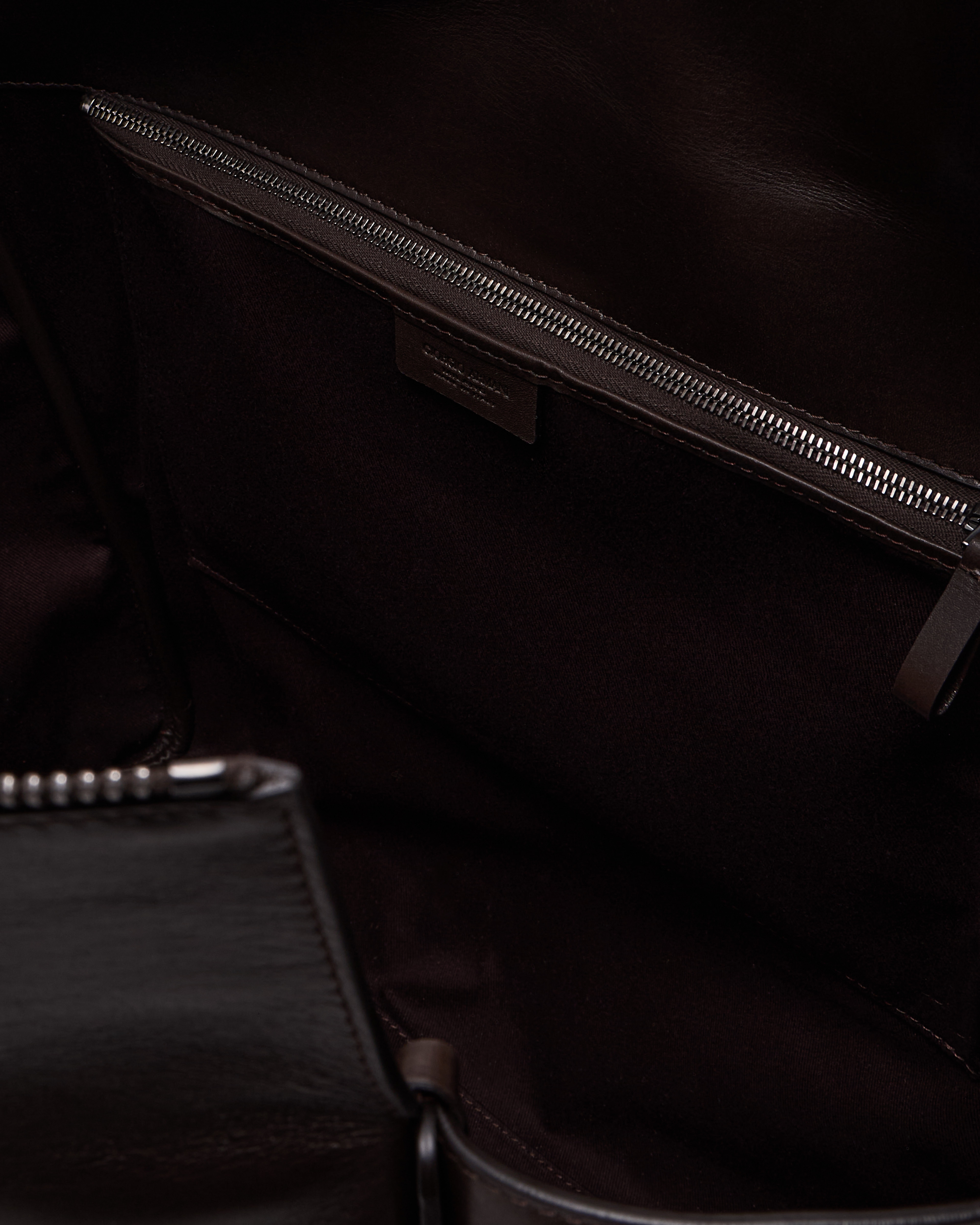 Giorgio Armani Calfskin Duffel Bag In Brown