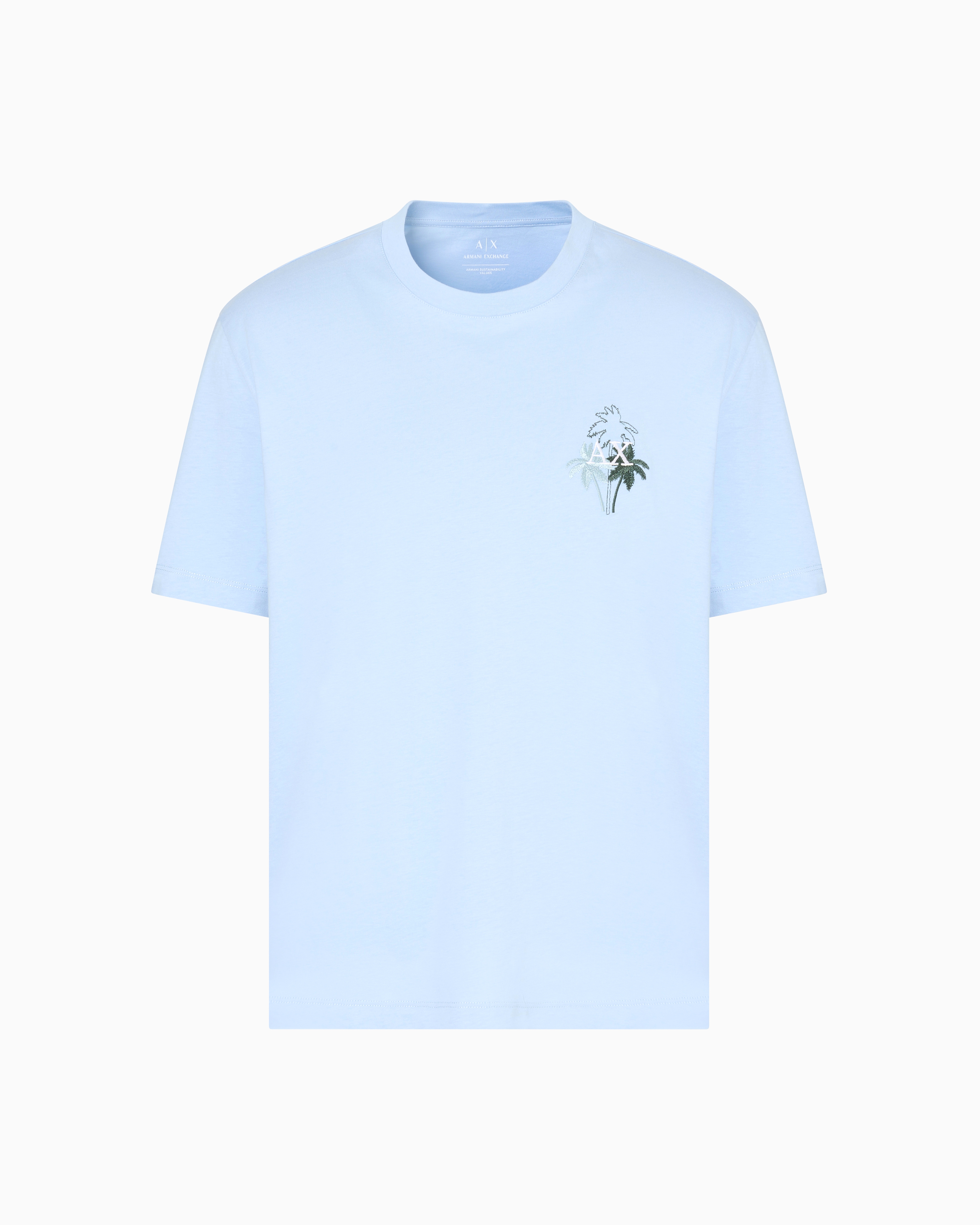 Armani Exchange Regular Fit T-shirts In Hellblau
