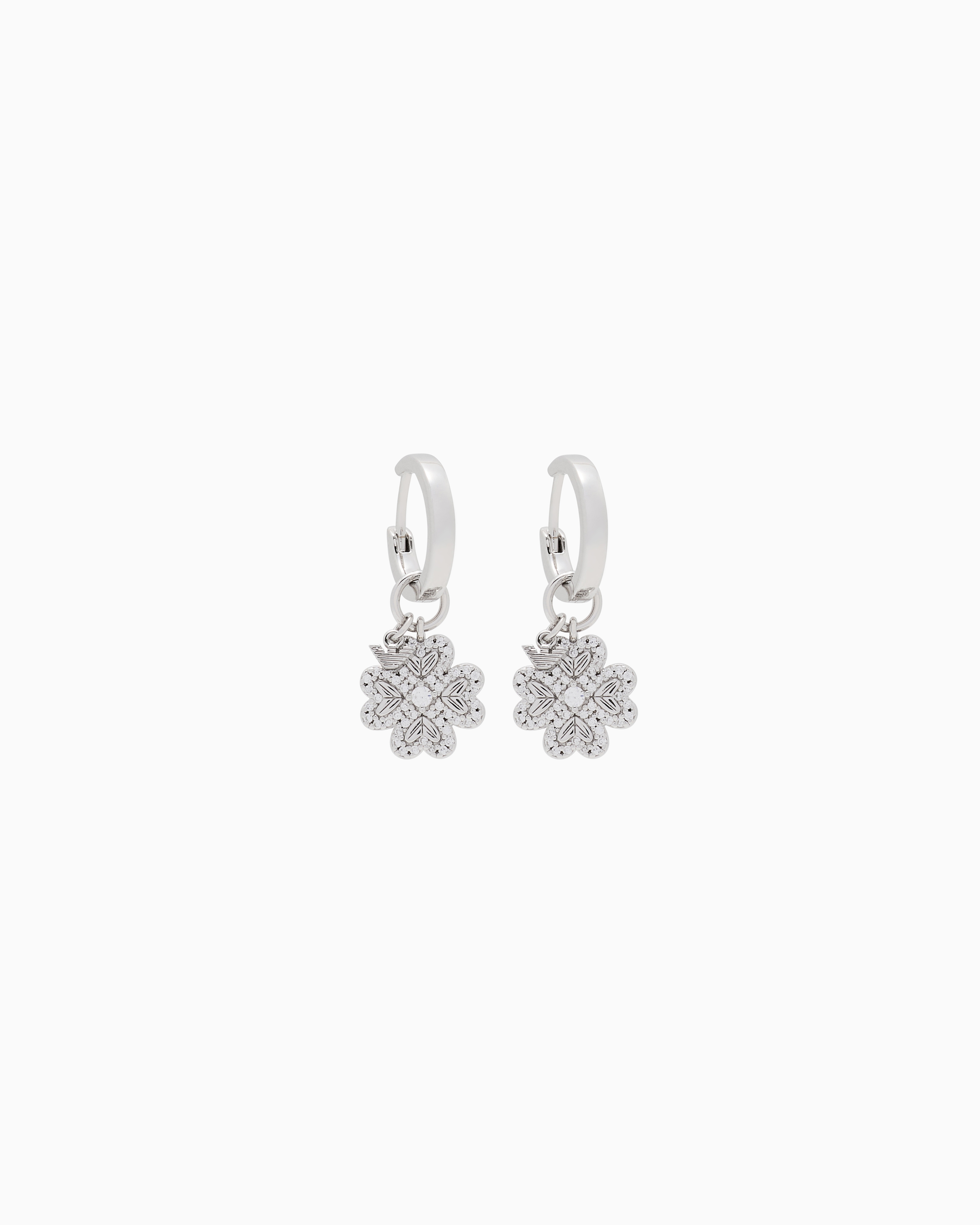 Emporio Armani Sterling Silver Hoop Earrings In Multicoloured