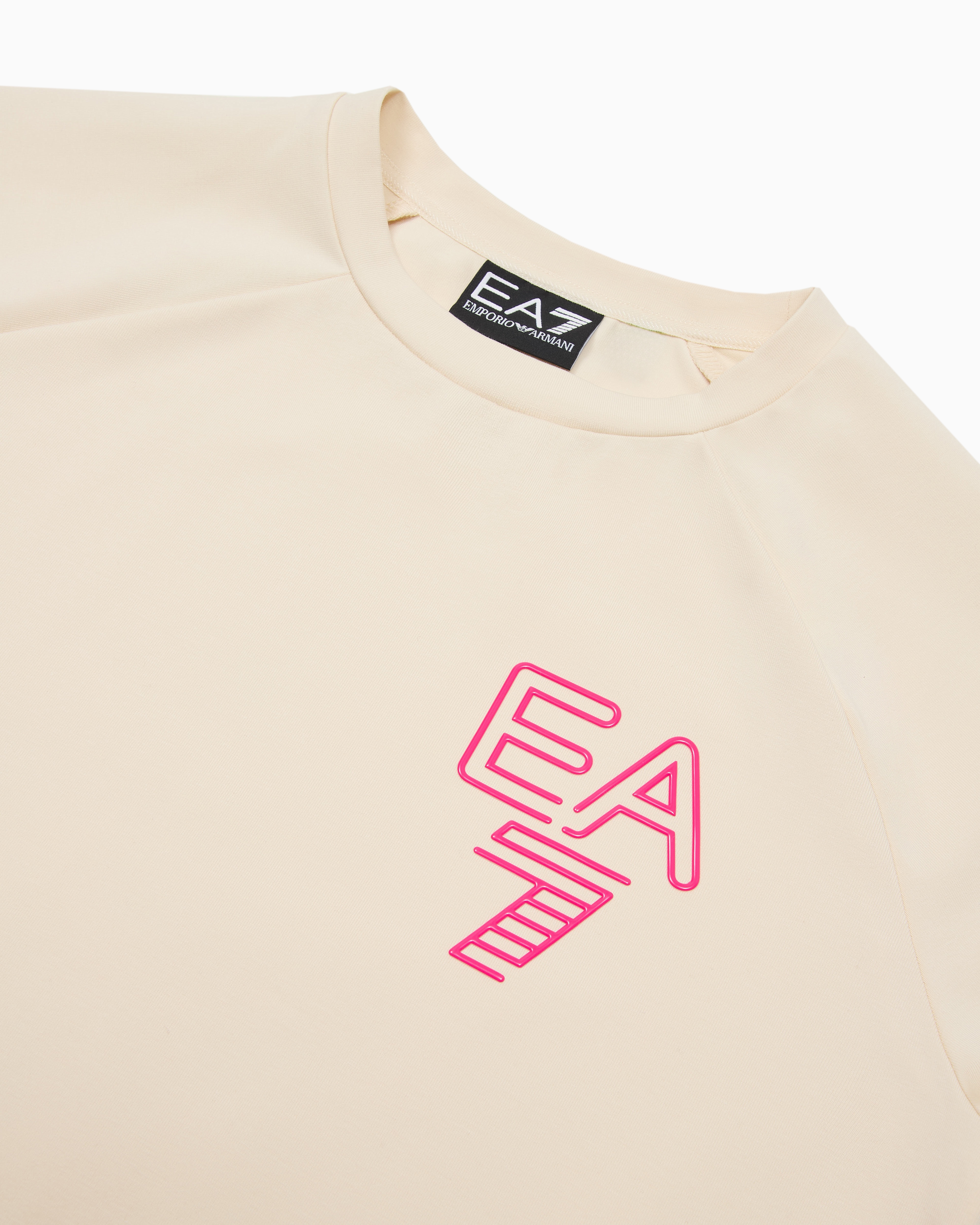 EA7 VISIBILITY GIRL STRETCH COTTON JERSEY DRESS