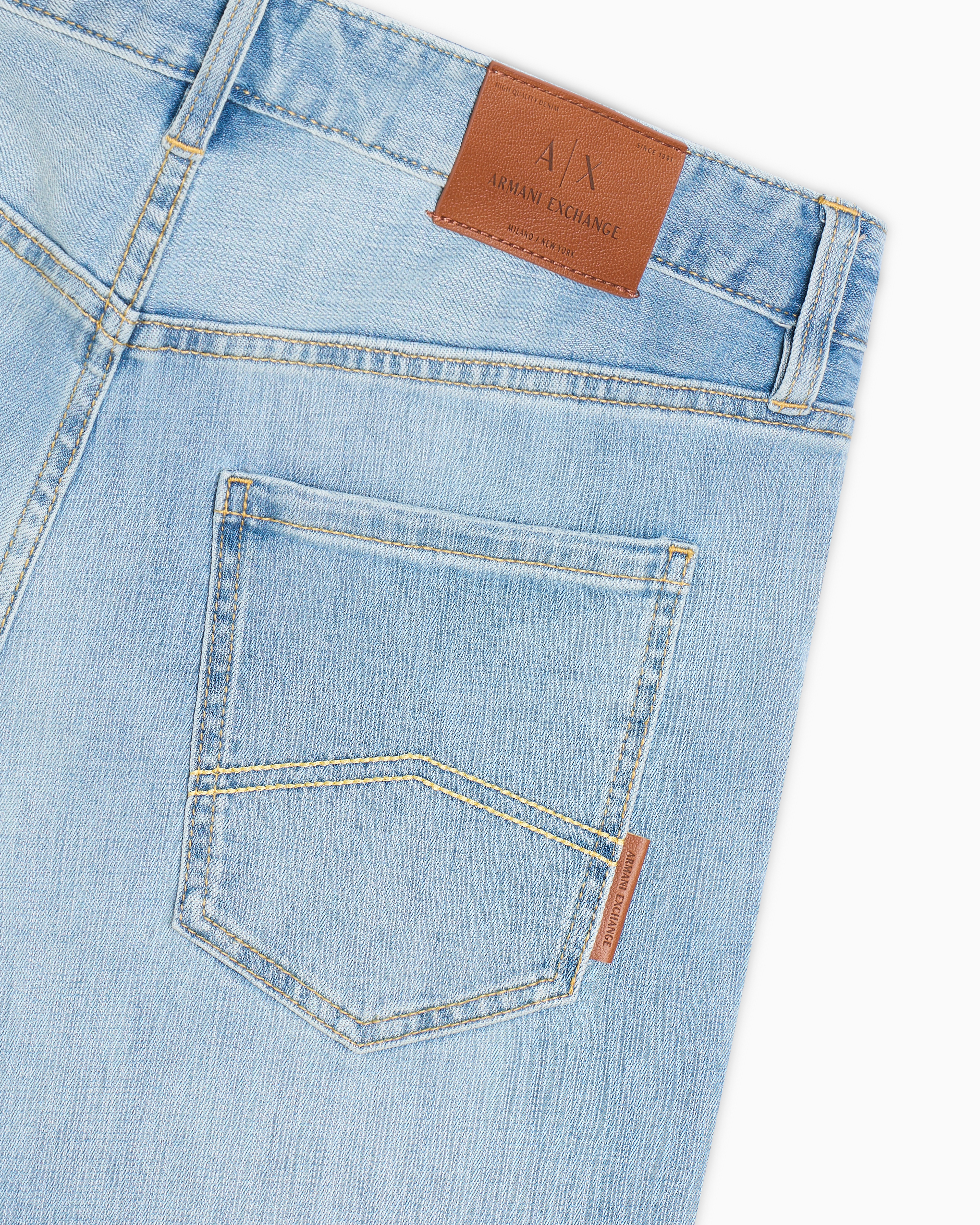 Armani Exchange - J14 skinny fit jeans stone washed cotton denim, Man, Blue, Size: