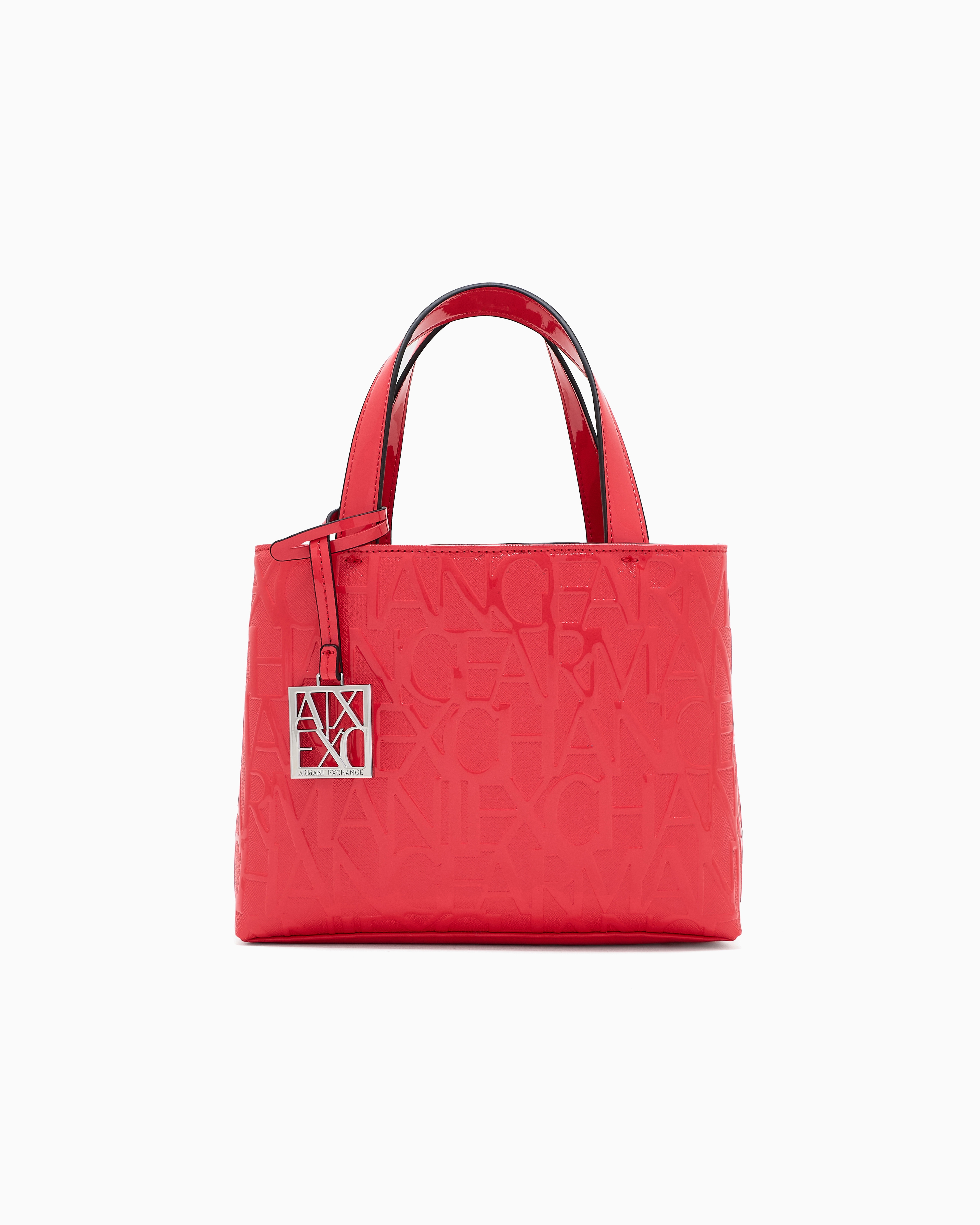 Armani Exchange Small Handbag With Allover Logo In Red