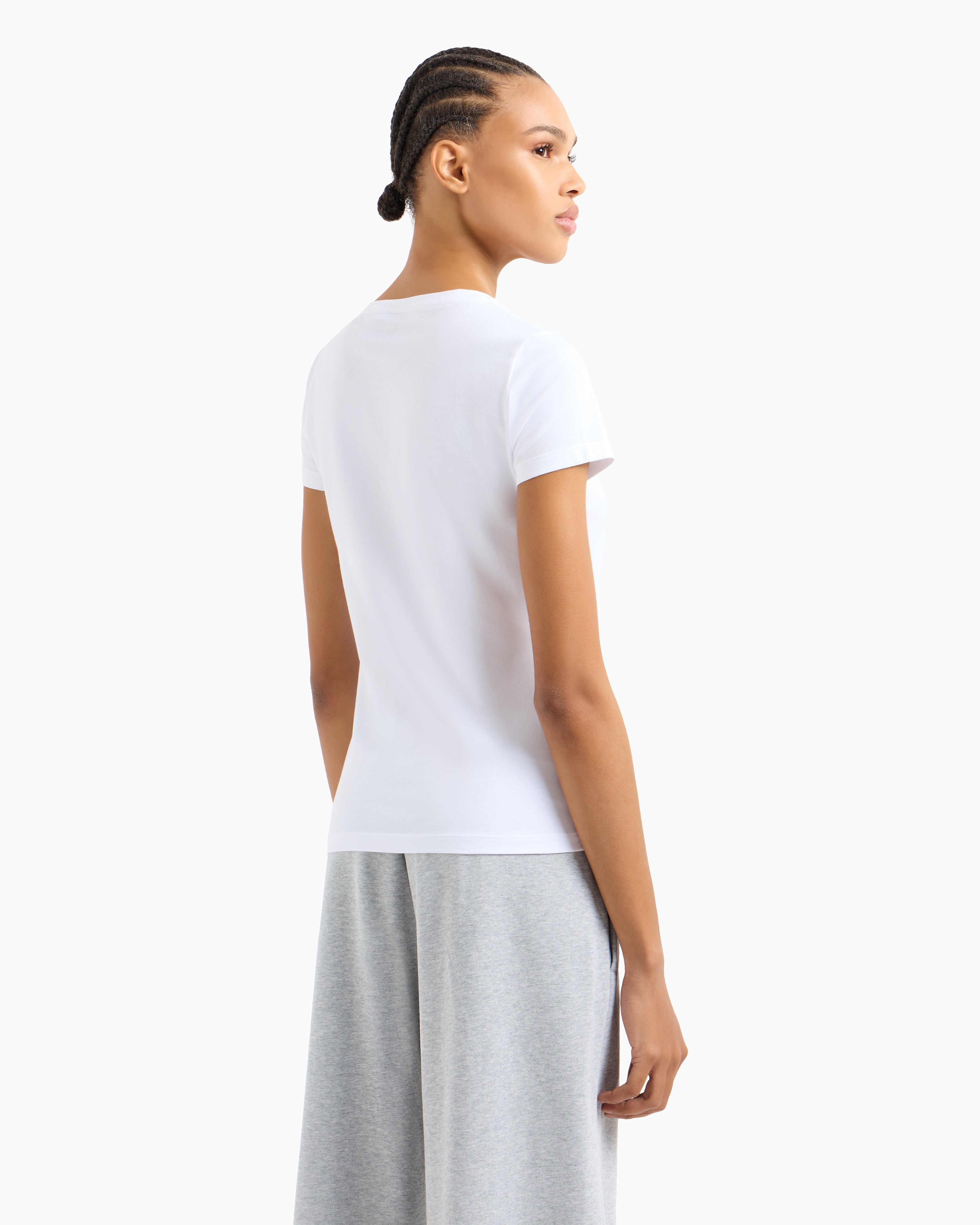 Logo Series stretch-cotton crew-neck T-shirt with logo | EA7