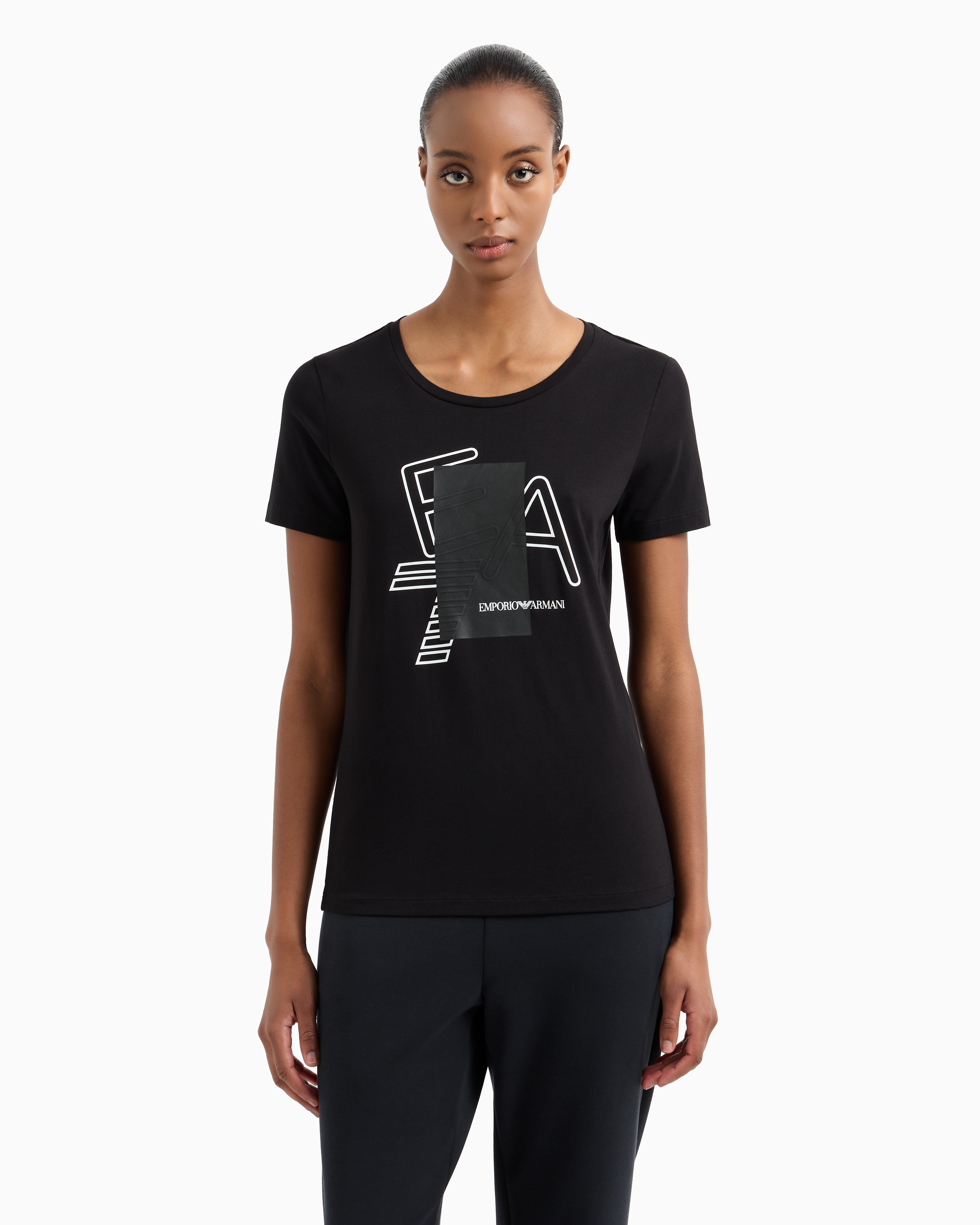 【EA7】ロゴ コットンストレッチTシャツ undefined