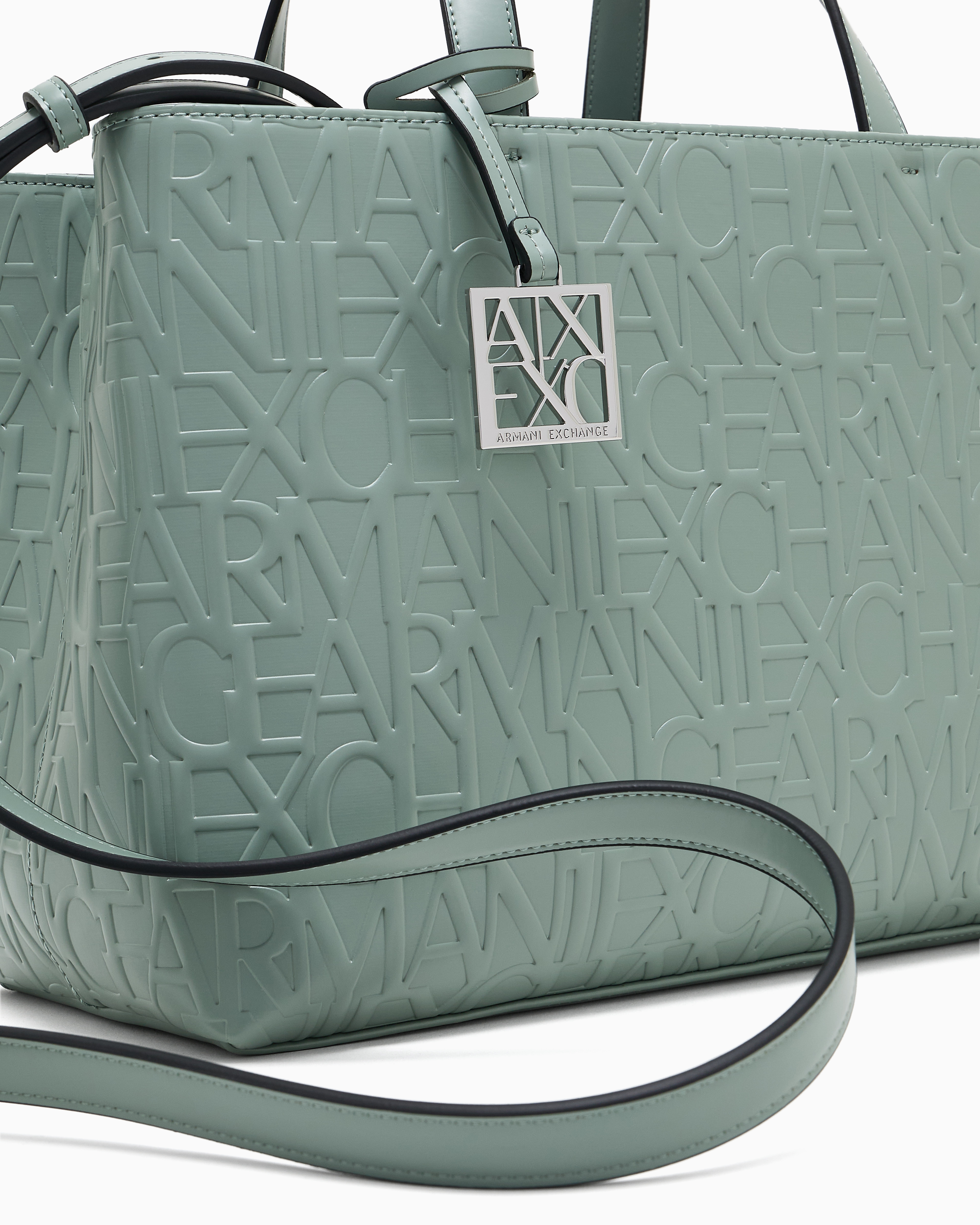 Armani Exchange - Medium shopper with handles and shoulder strap, Woman, Green, Size: TU