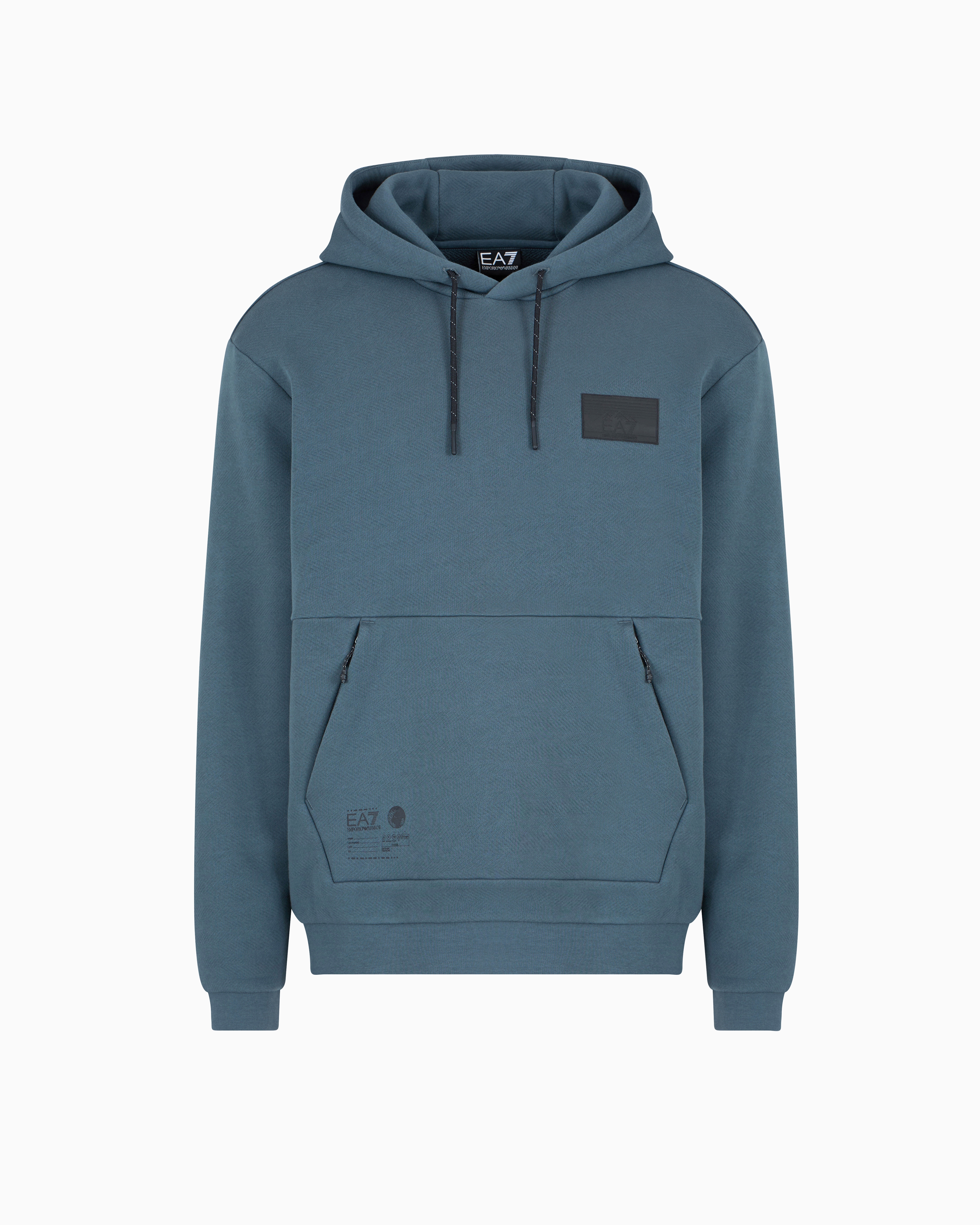 Ea7 Dynamic Athlete Cotton Oversized-print Sweatshirt In Grey