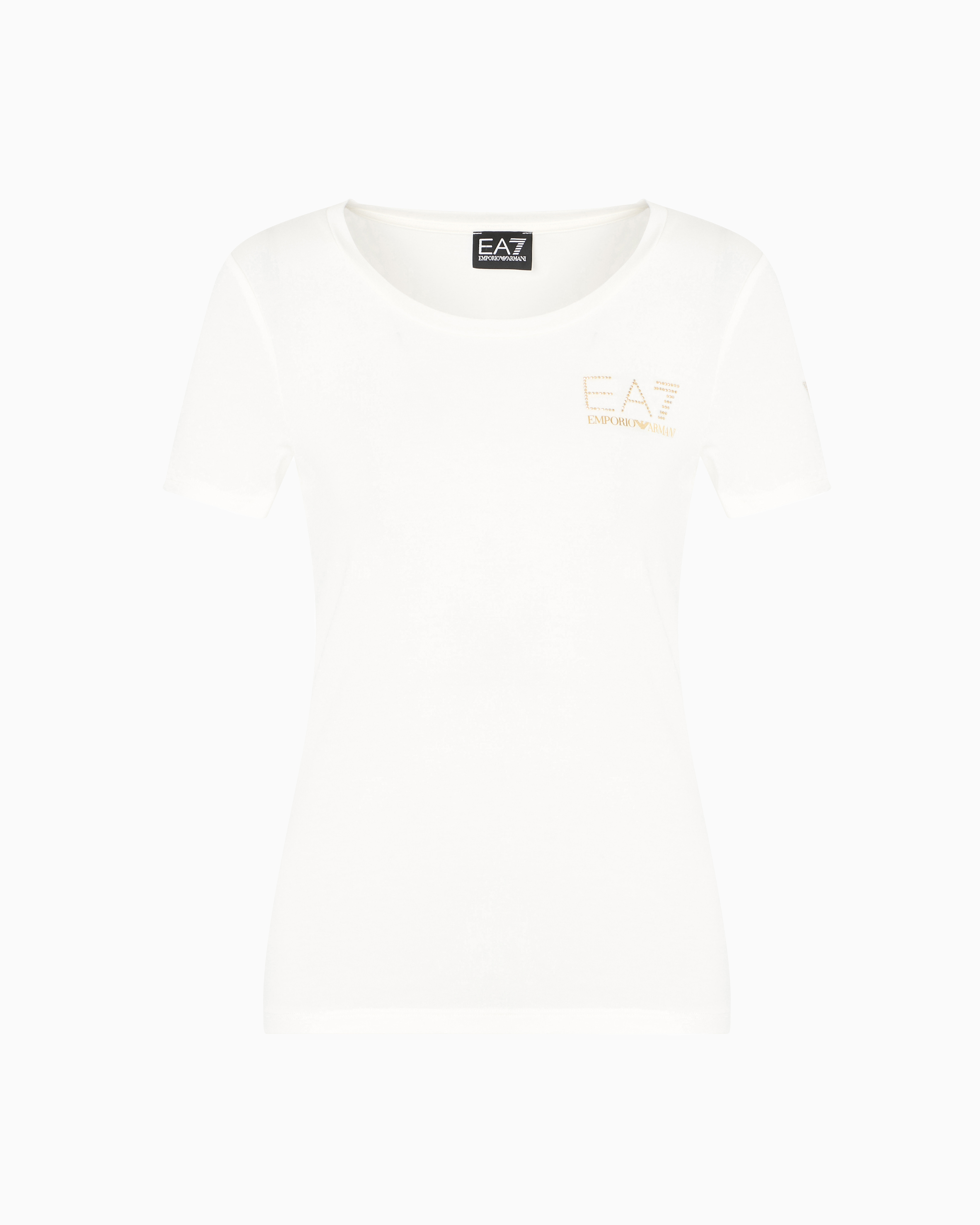 Ea7 Evolution Crew-neck T-shirt In A Stretch Cotton And Modal Blend In White