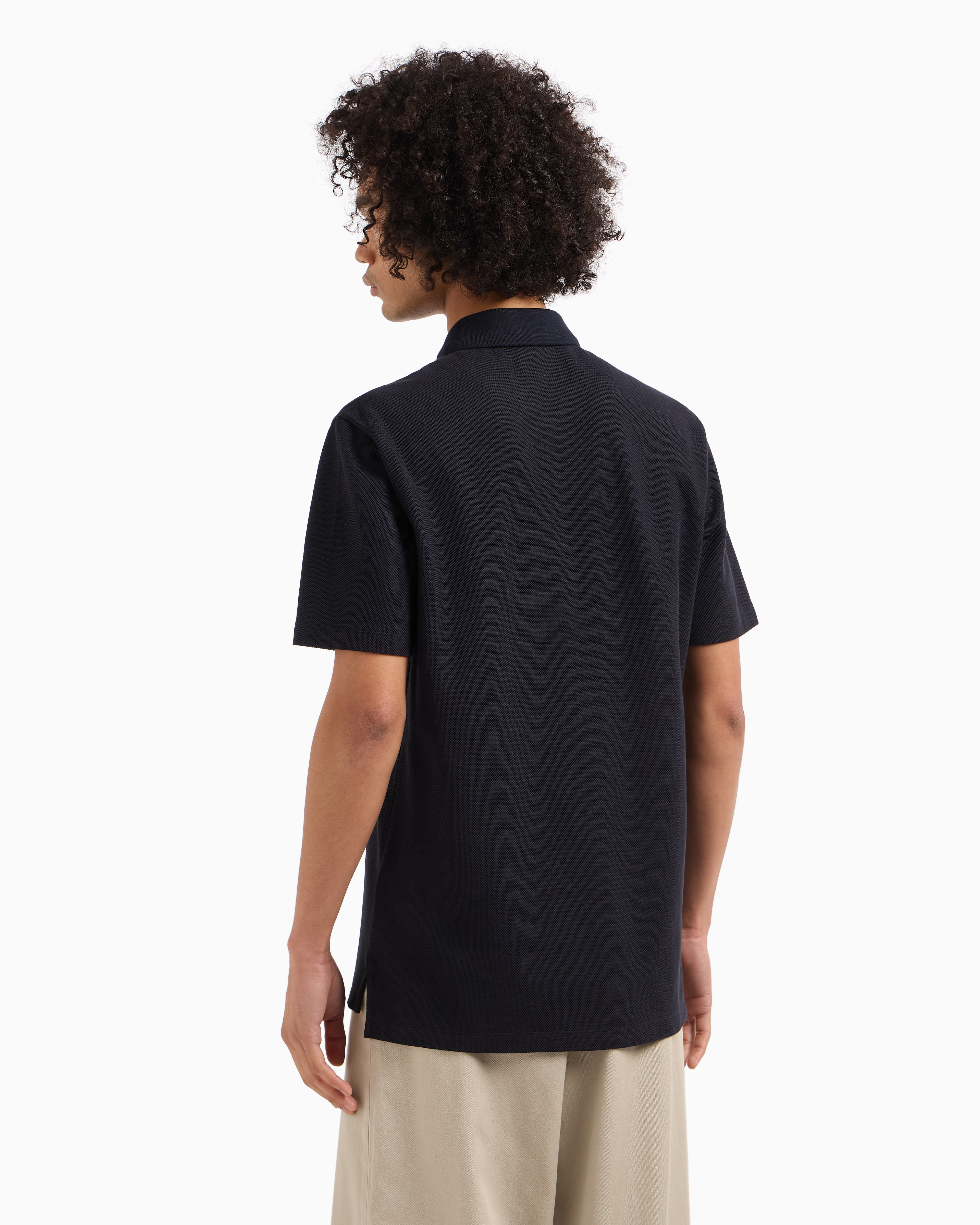 Armani Exchange - Regular fit pique polo, Man, Navy Blue, Size: