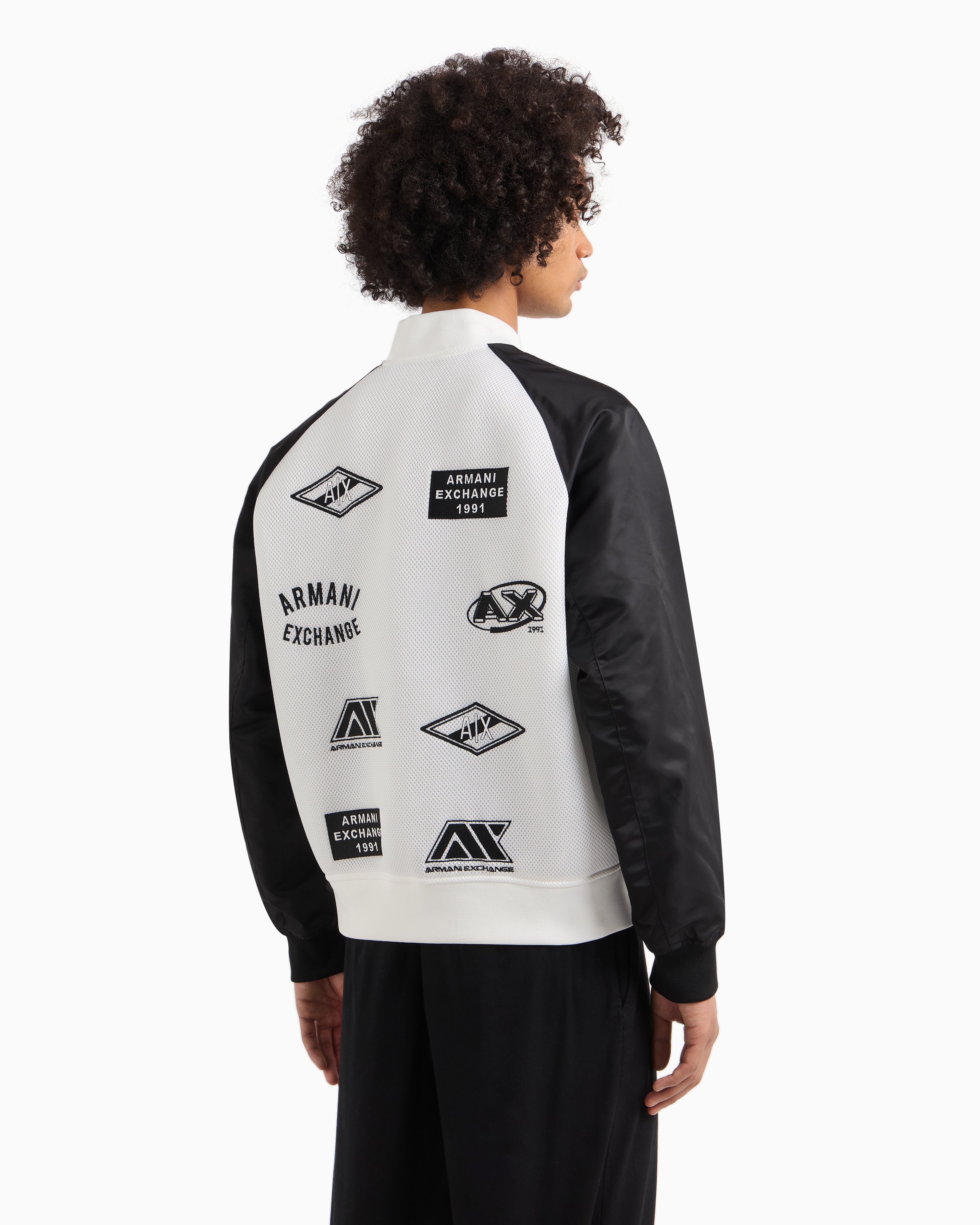 Bomber jacket with logo patches