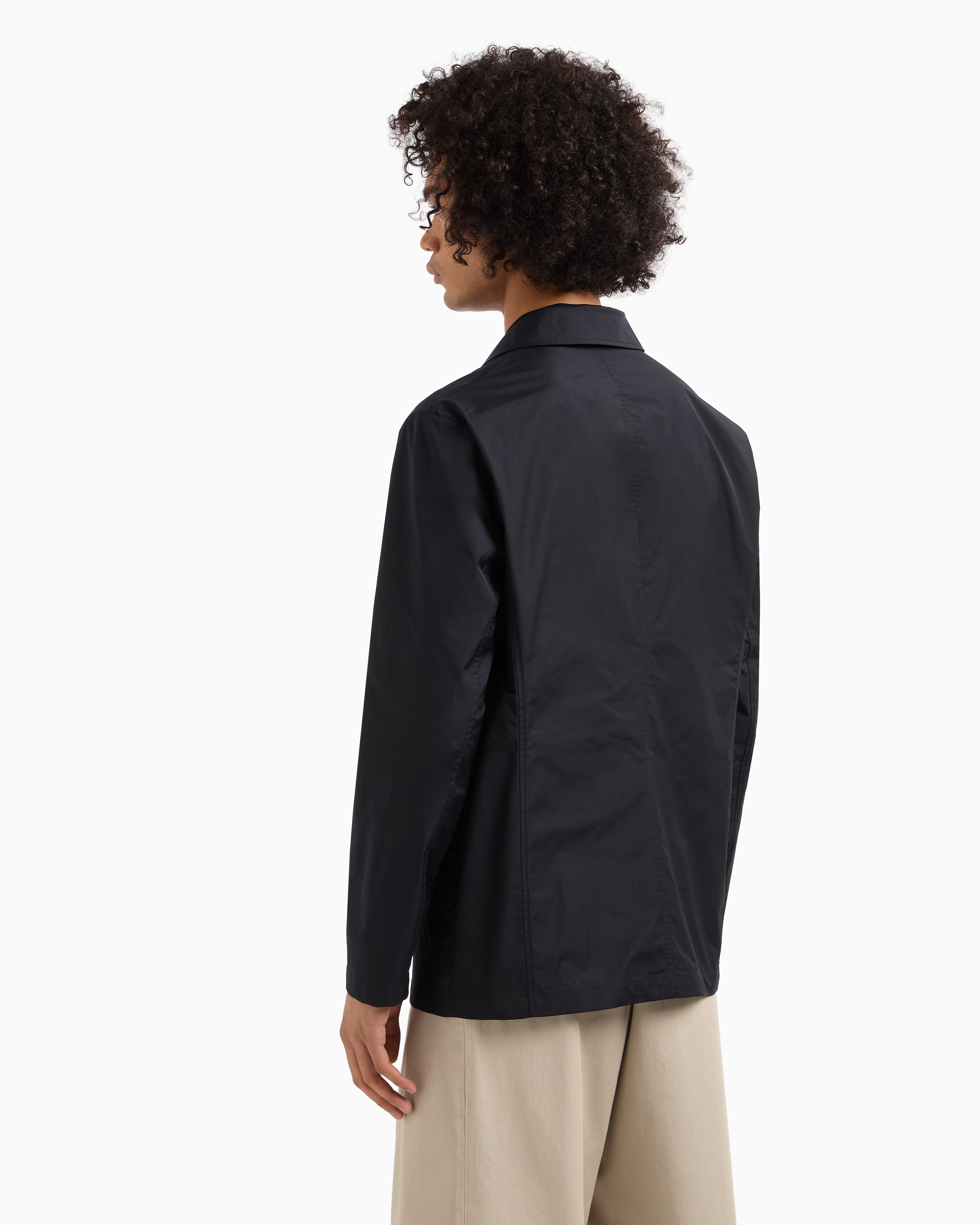 Armani Exchange - Single-breasted blazer stretch fabric, Man, Navy Blue, Size: