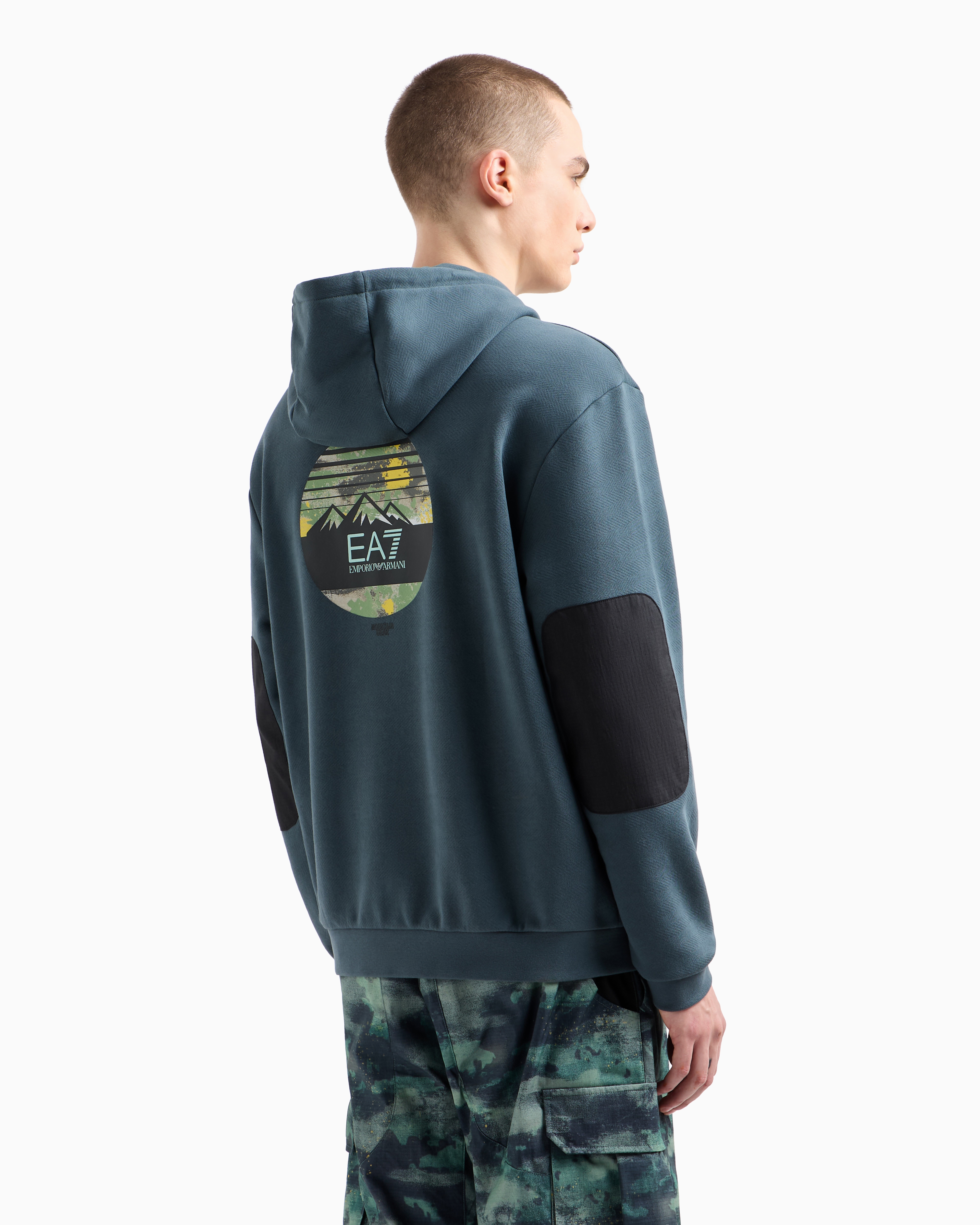 Ea7 Dynamic Athlete Cotton Oversized-print Sweatshirt In Grey