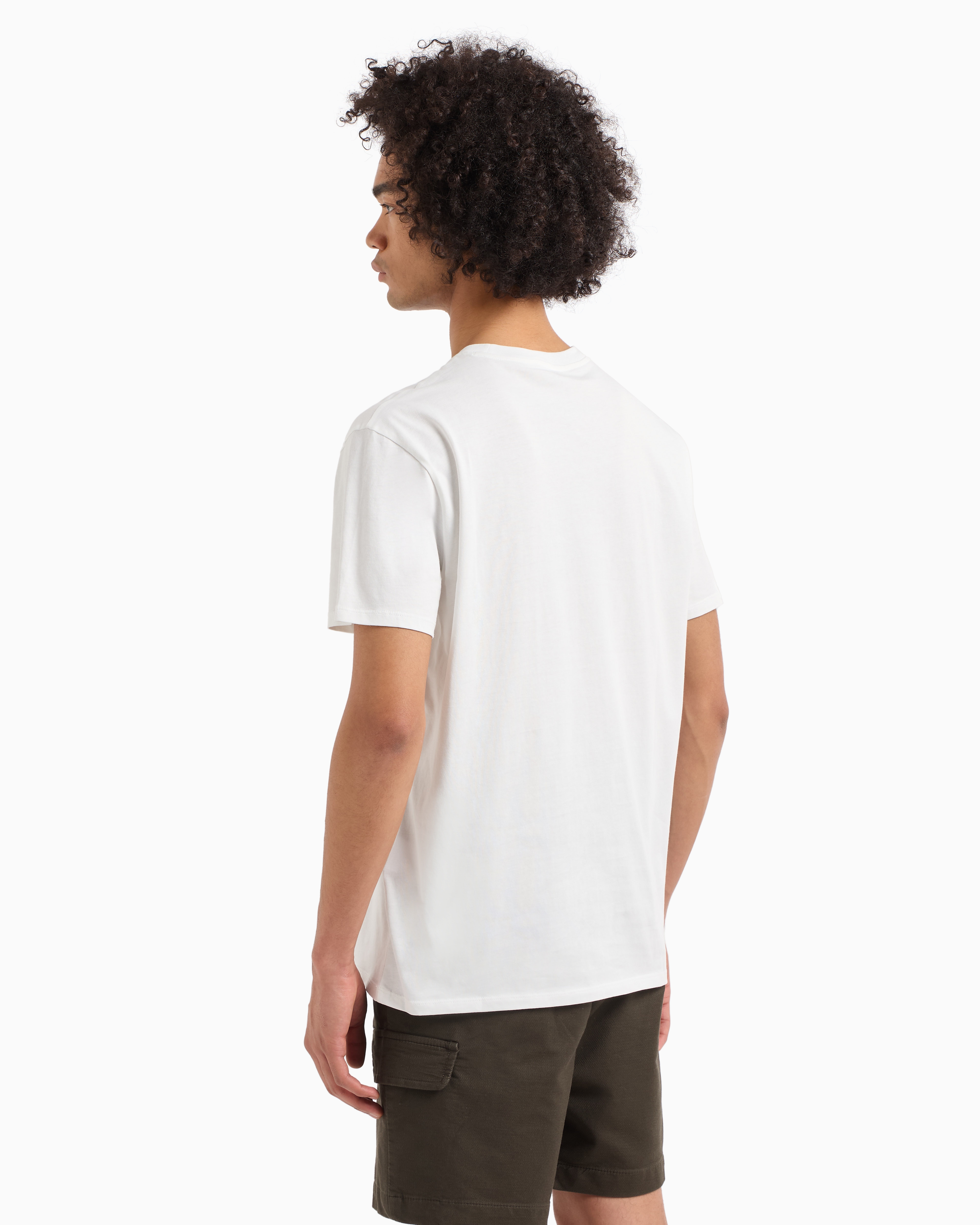 Armani Exchange - Regular fit T-shirt with ASV logo, Man, White, Size: