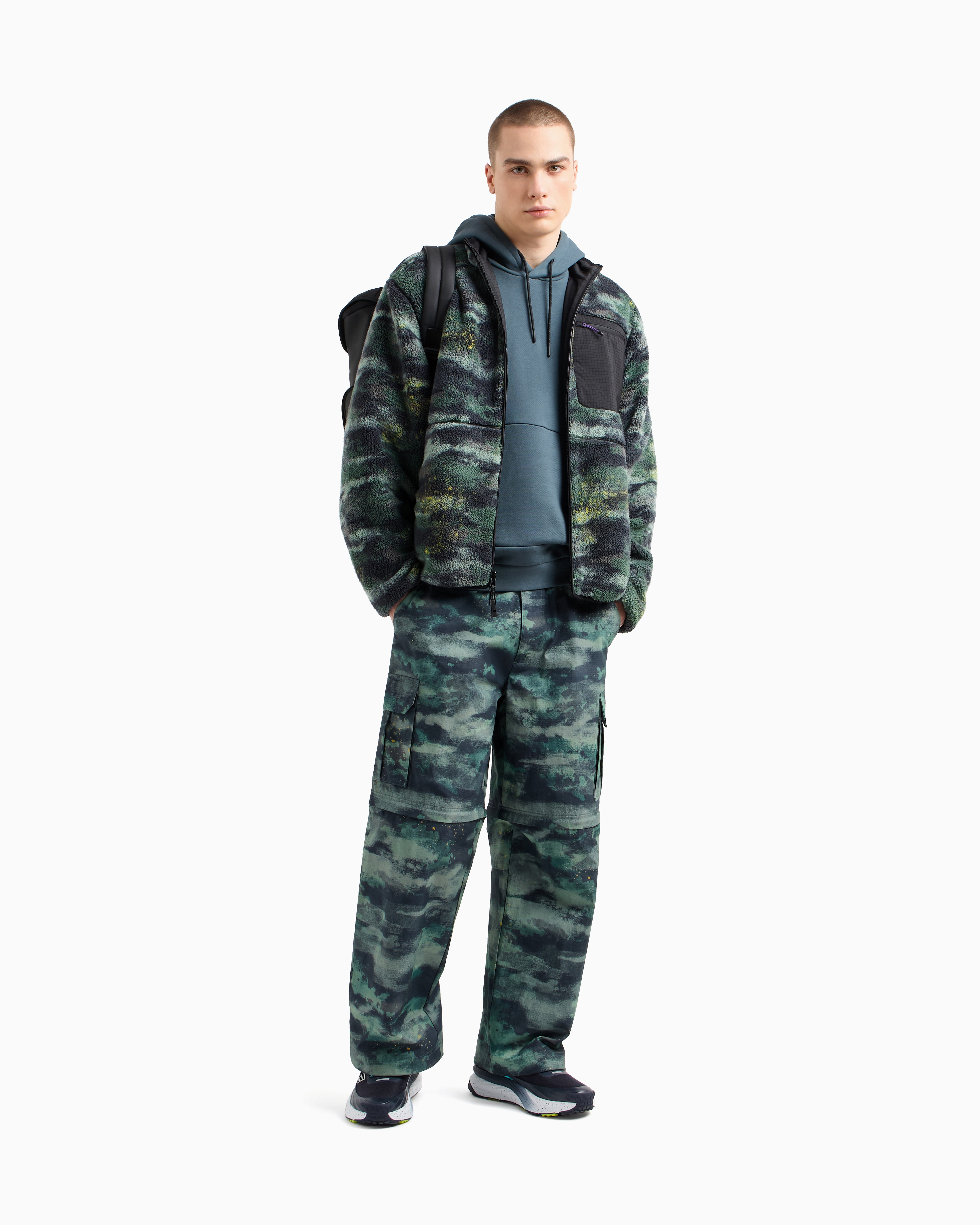 Ea7 Dynamic Athlete Cotton Oversized-print Sweatshirt In Grey