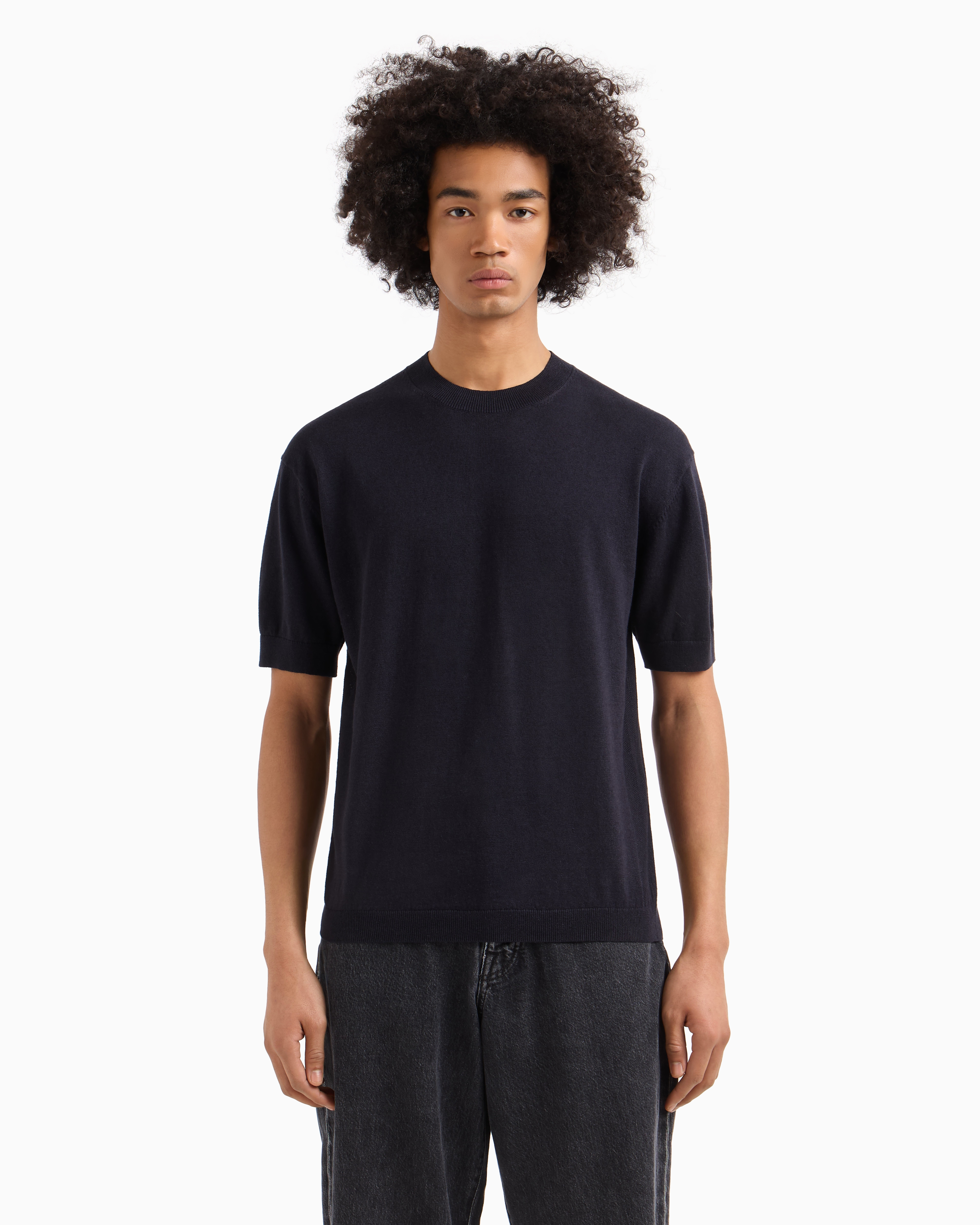 Armani Exchange - Knitted Tops, Man, Navy_blue, Size: