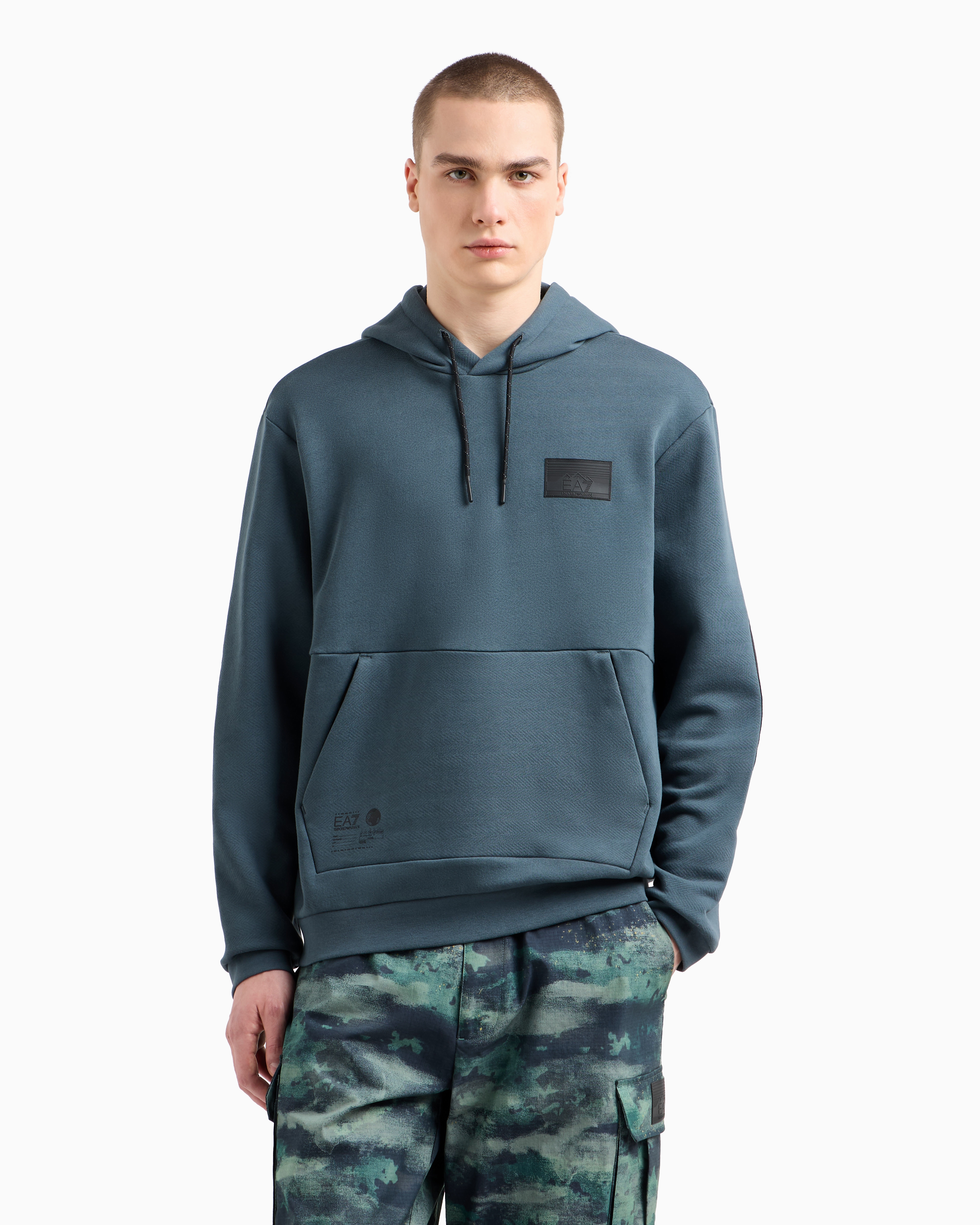 Ea7 Dynamic Athlete Cotton Oversized-print Sweatshirt In Grey