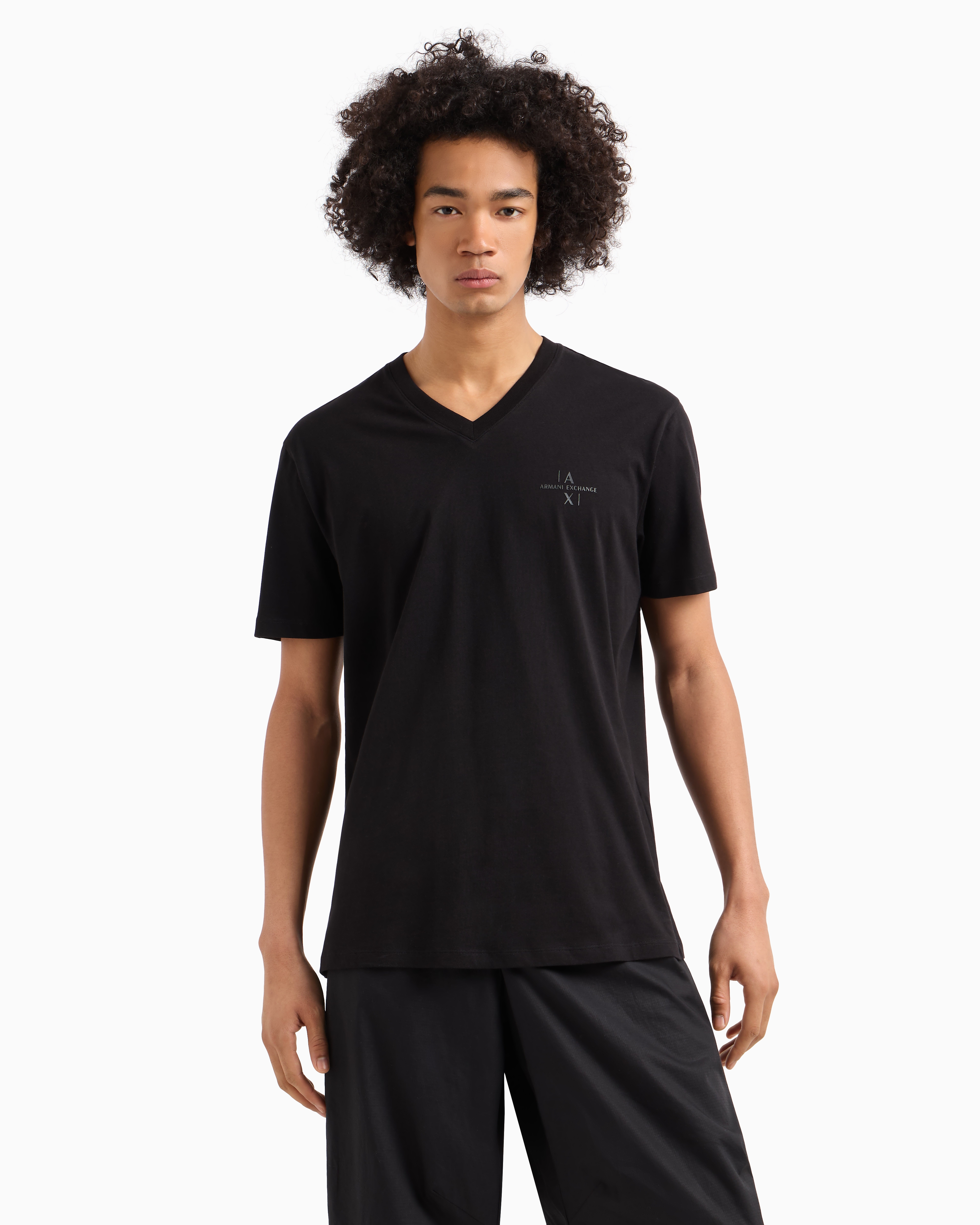 Armani Exchange Regular Fit T-shirts In Black